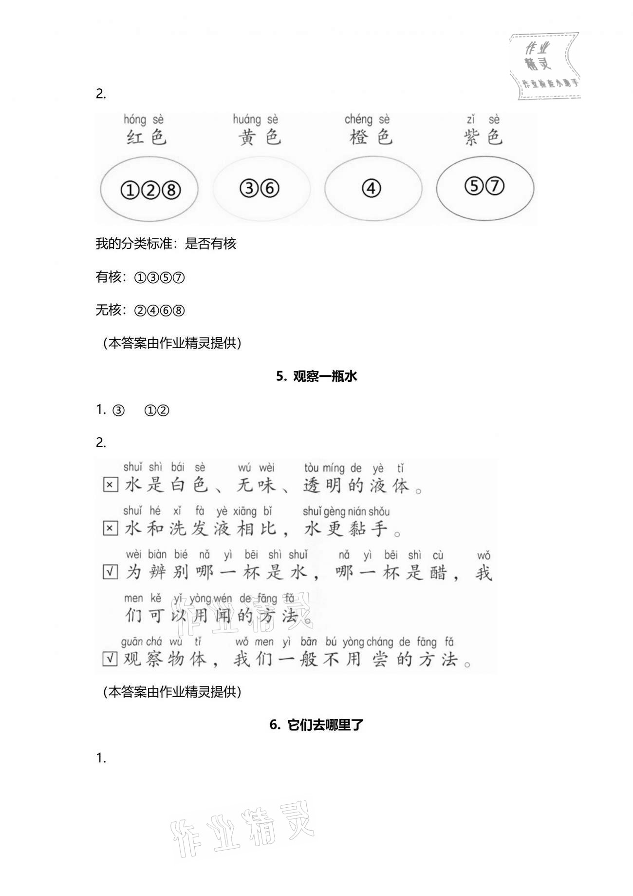 2021年知识与能力训练一年级科学下册教科版 参考答案第3页