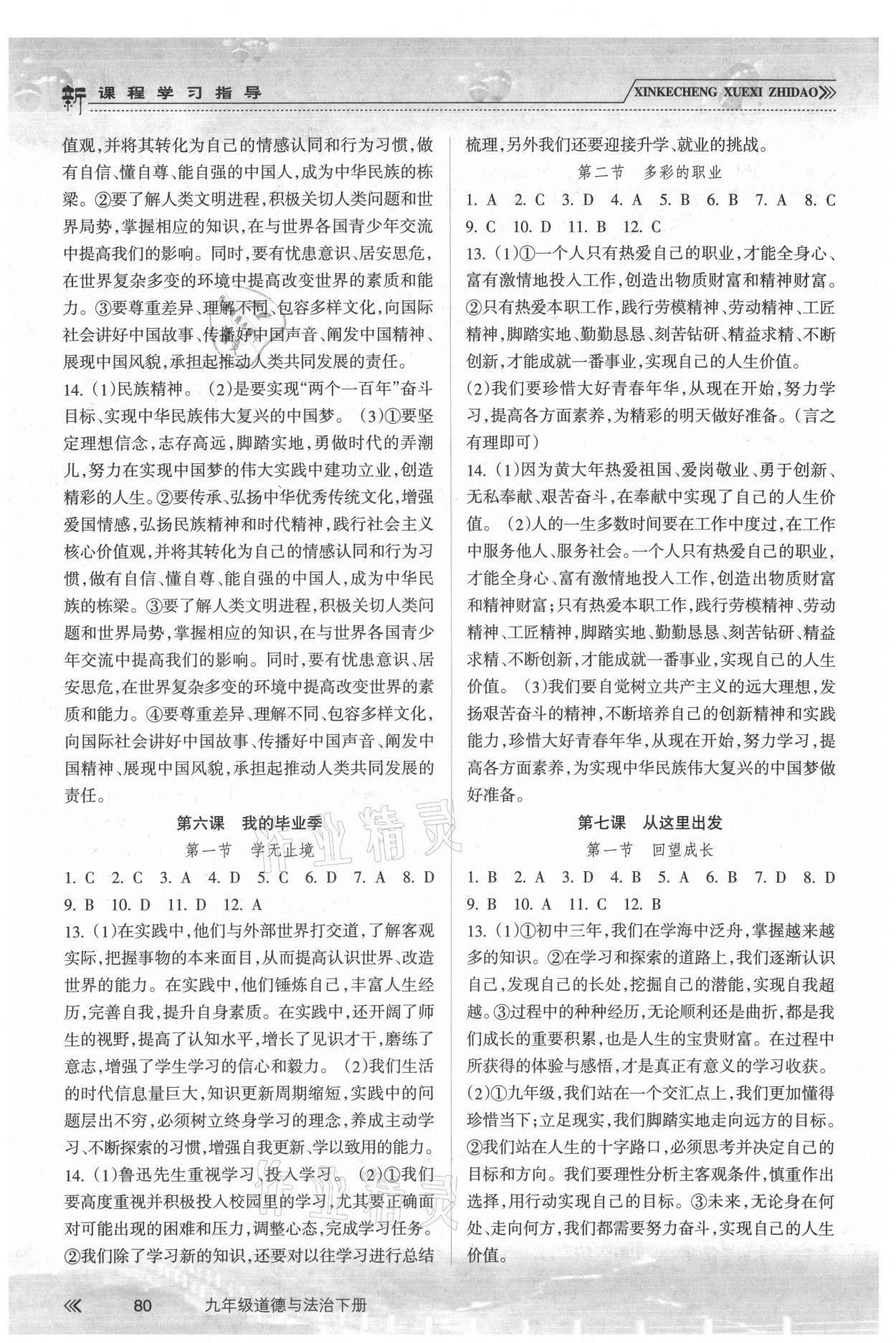 2021年新課程學(xué)習(xí)指導(dǎo)九年級道德與法治下冊人教版南方出版社 第4頁