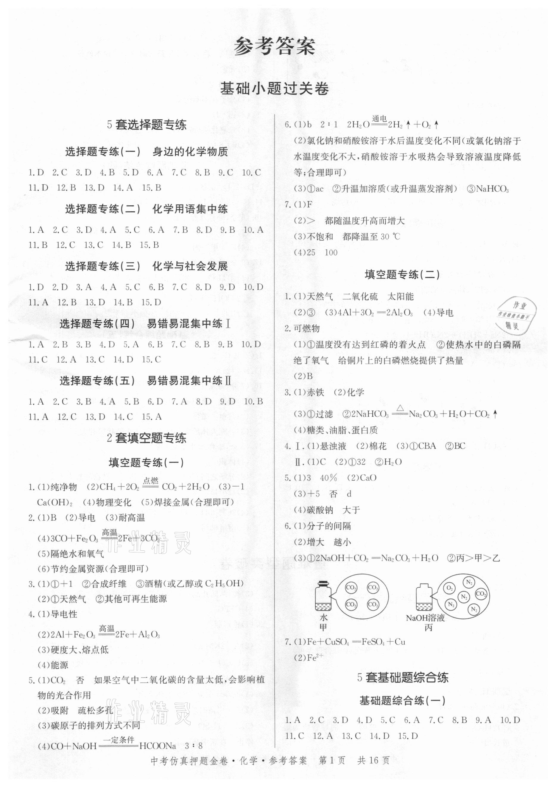 2021年中考仿真押題金卷化學(xué)廣東專版 第1頁(yè)