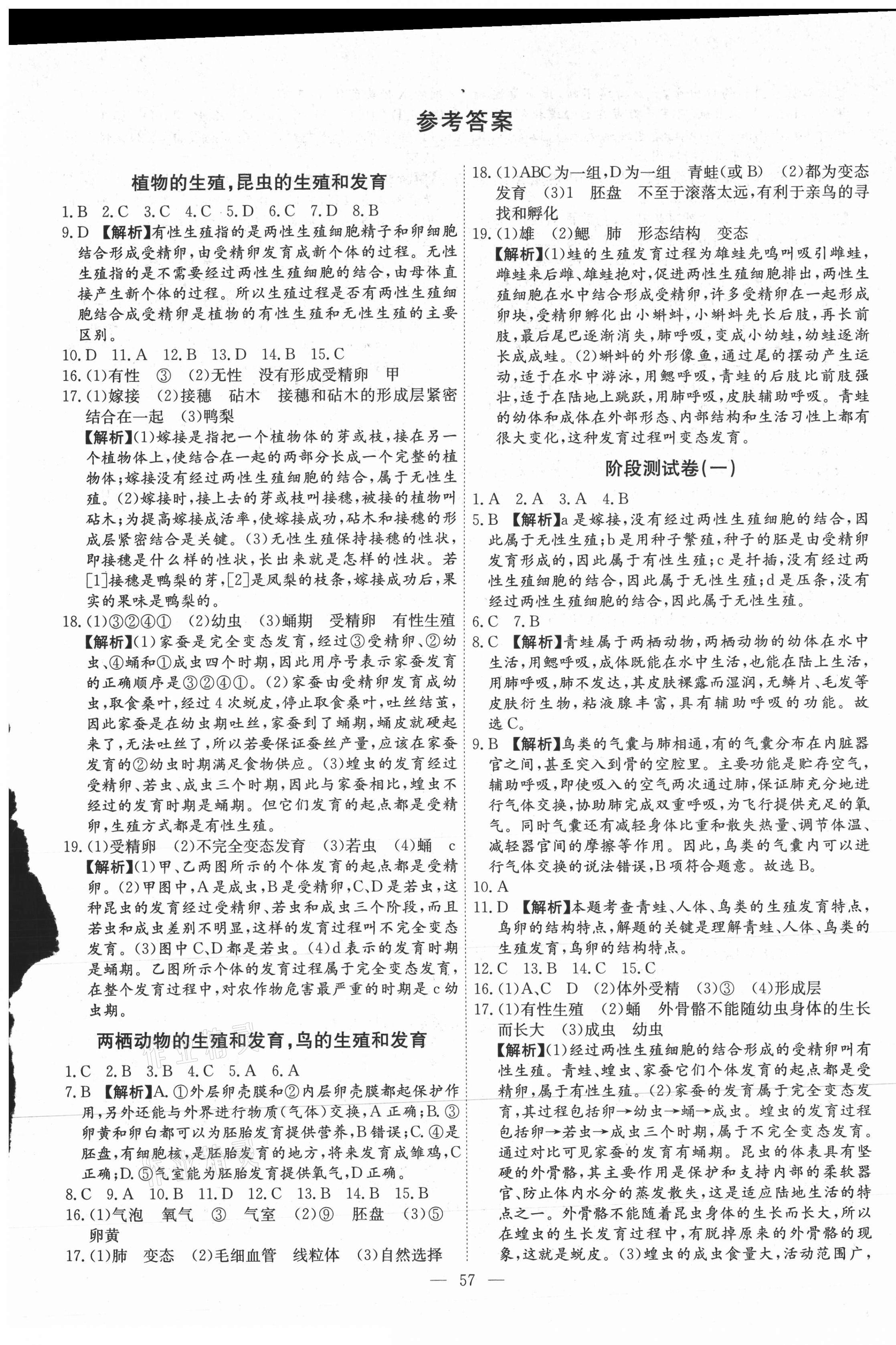 2021年江西名師原創(chuàng)測評卷八年級生物下冊人教版 第1頁