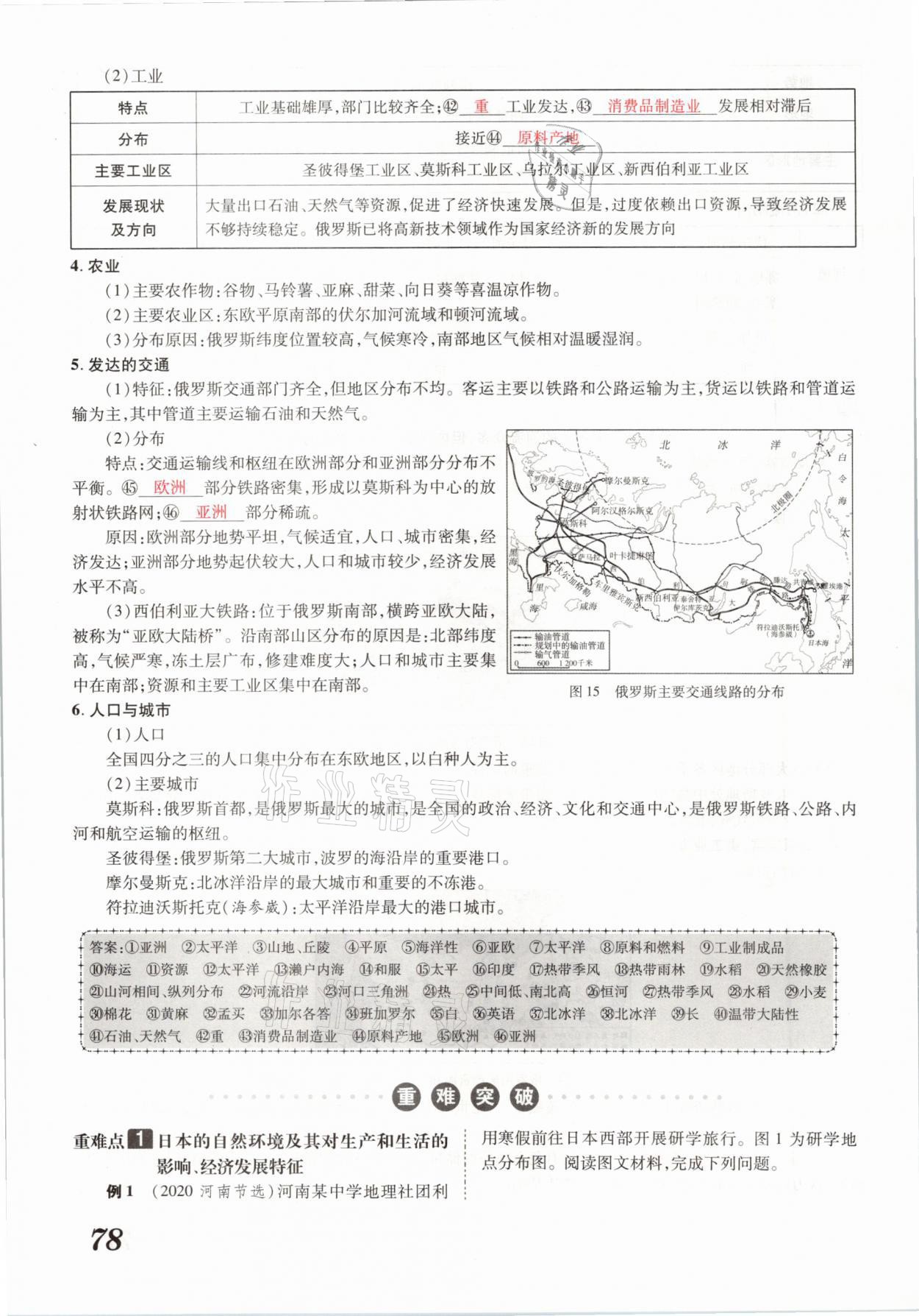 2021年領跑中考地理河南專版 參考答案第78頁