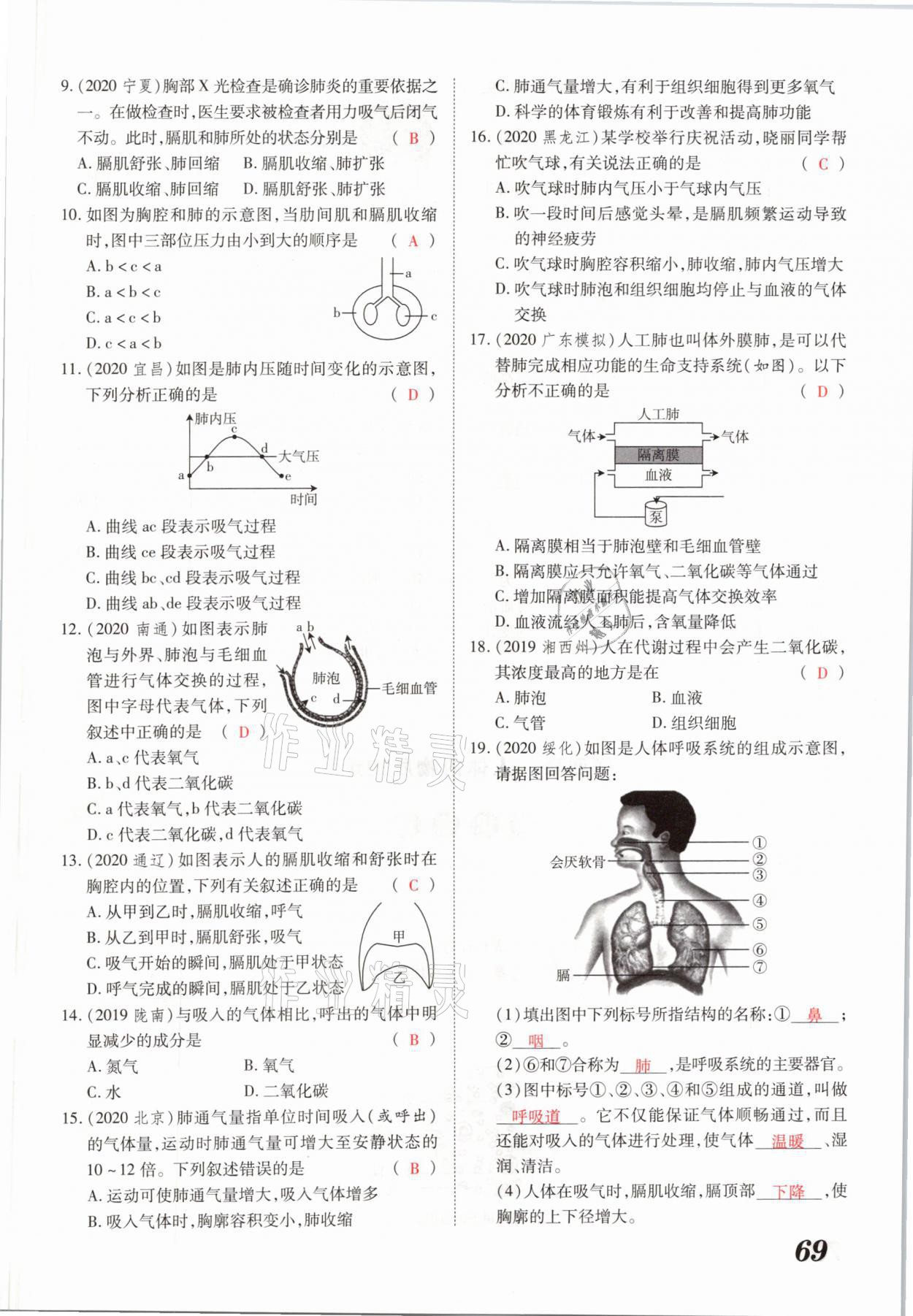 2021年領(lǐng)跑中考生物河南專(zhuān)版 參考答案第69頁(yè)