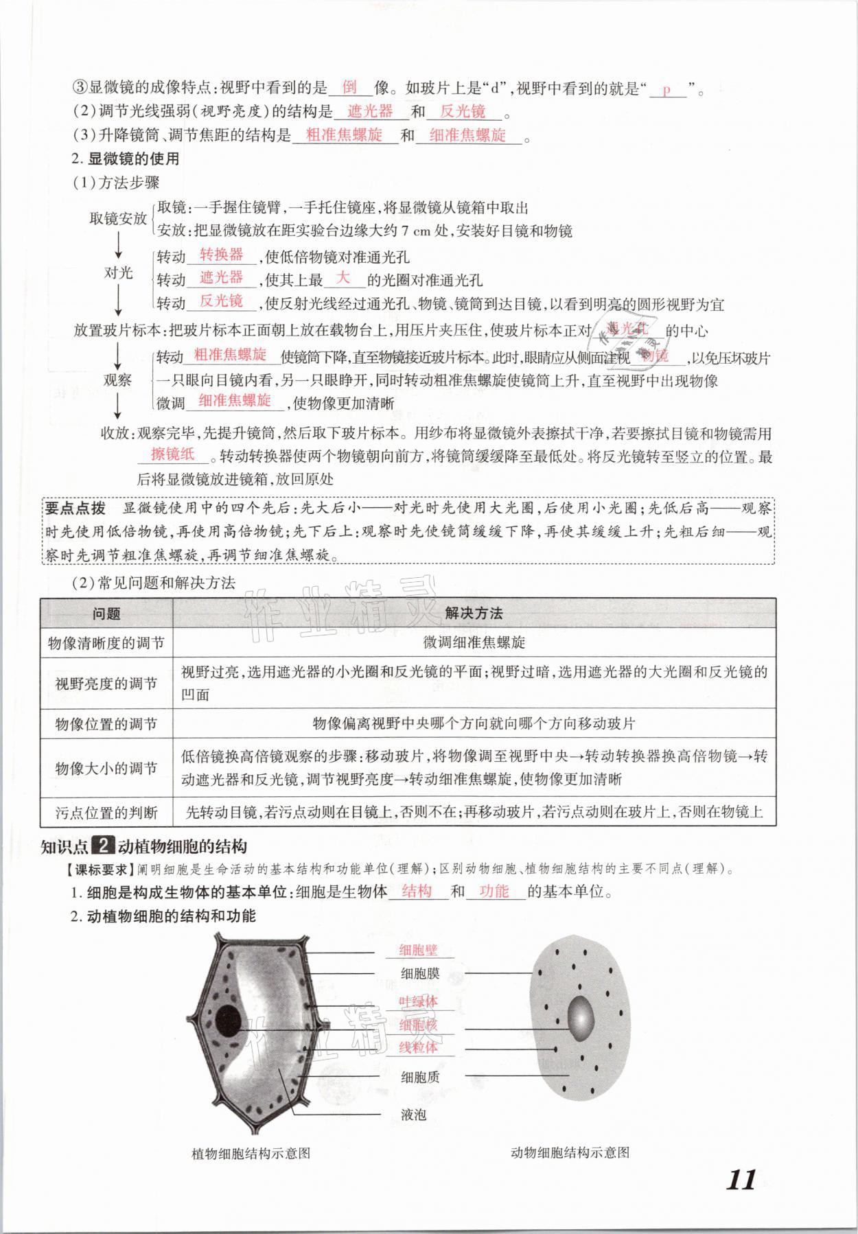 2021年領跑中考生物河南專版 參考答案第11頁