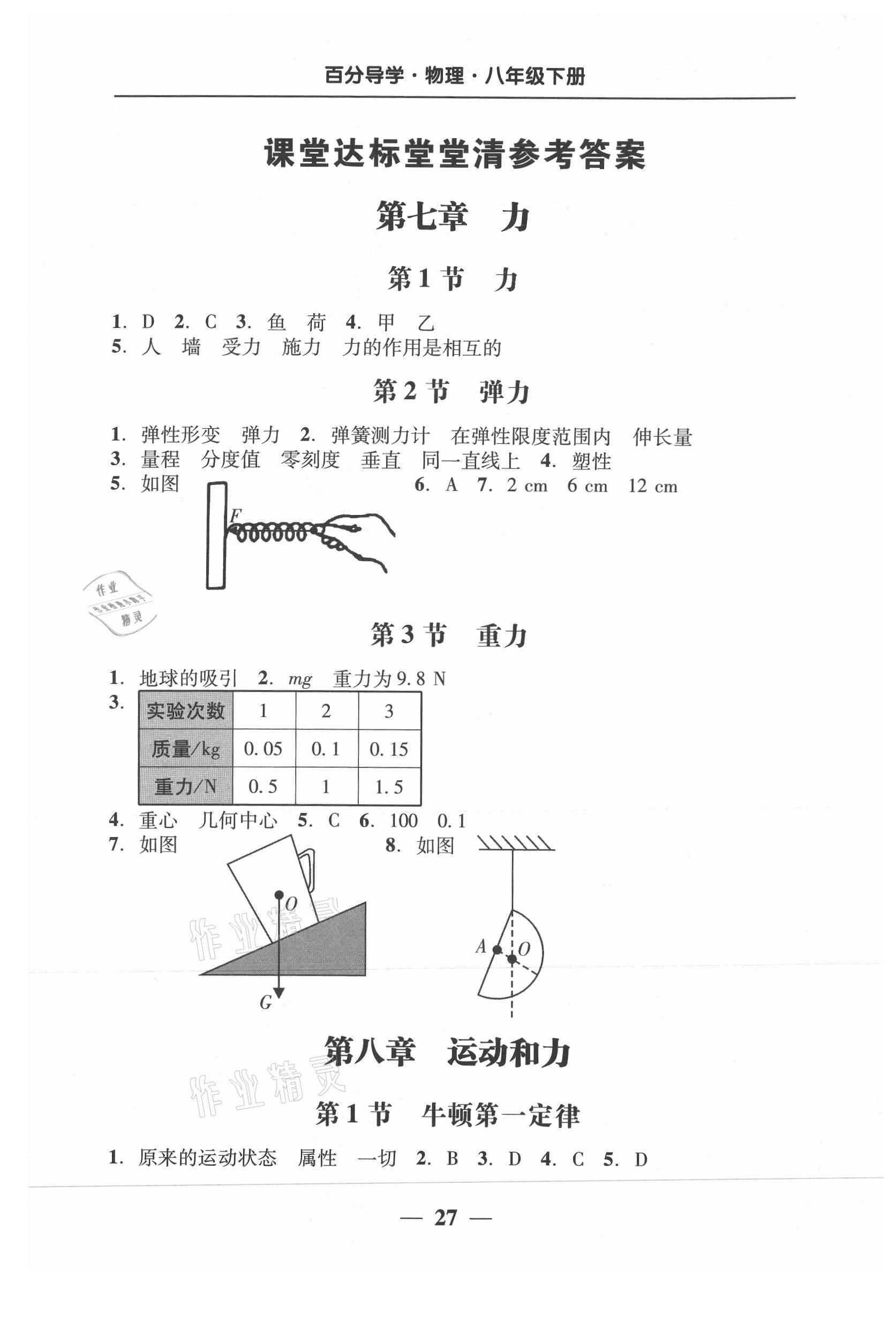 2021年百分导学八年级物理下册人教版 第1页