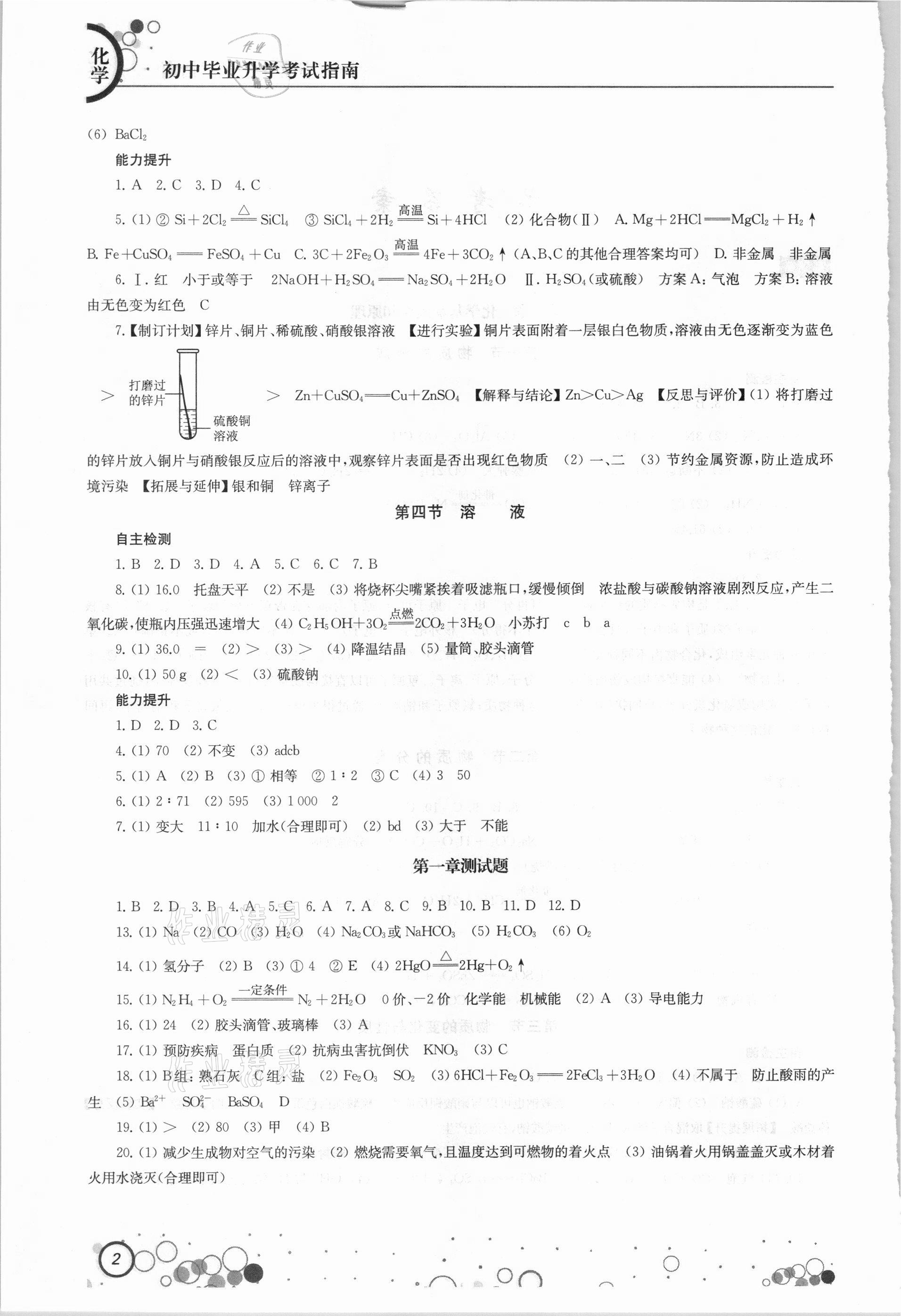 2021年初中毕业升学考试指南化学 第2页