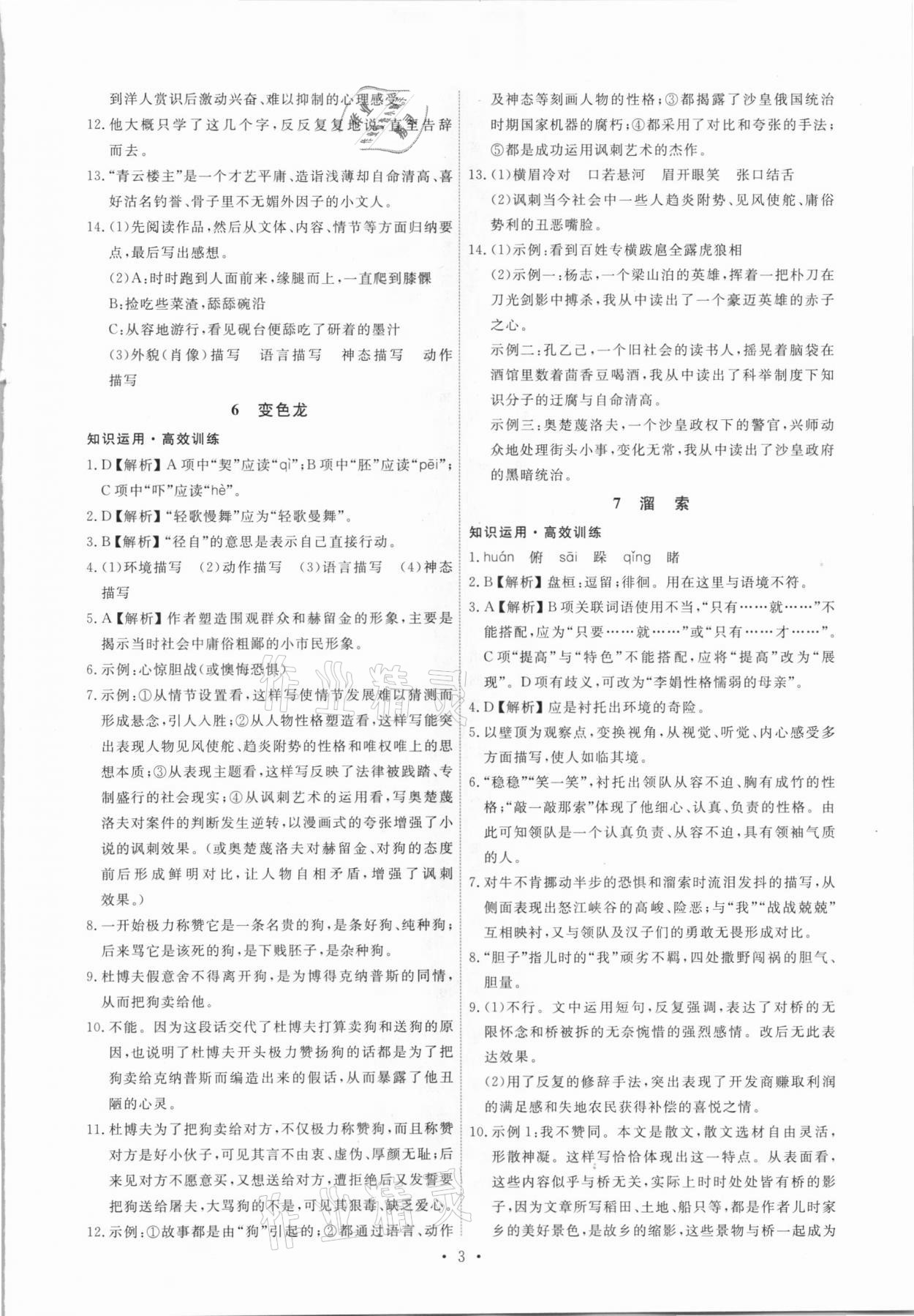 2021年能力培養(yǎng)與測試九年級語文下冊人教版 第3頁