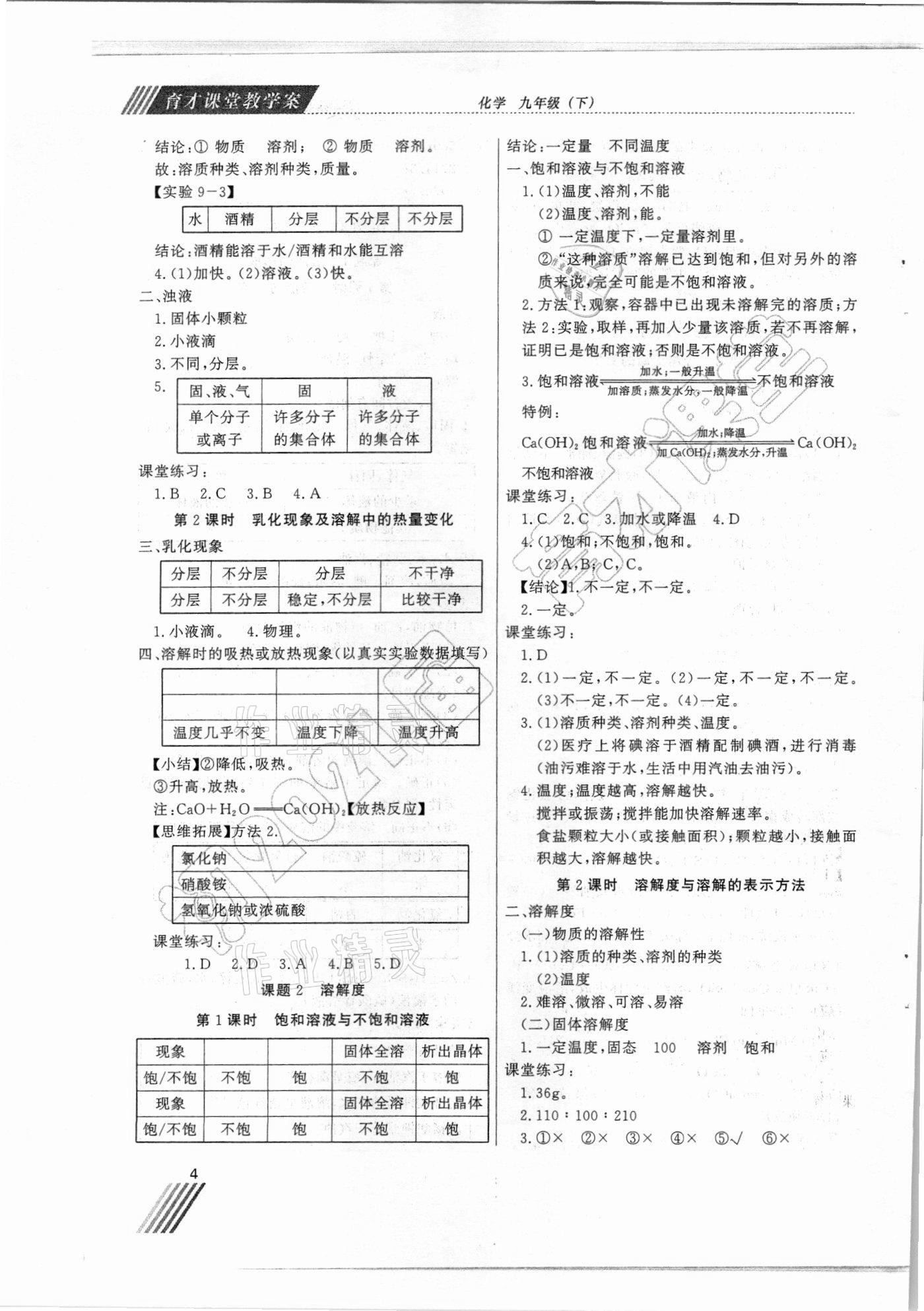 2021年育才課堂教學(xué)案九年級化學(xué)下冊人教版 第4頁