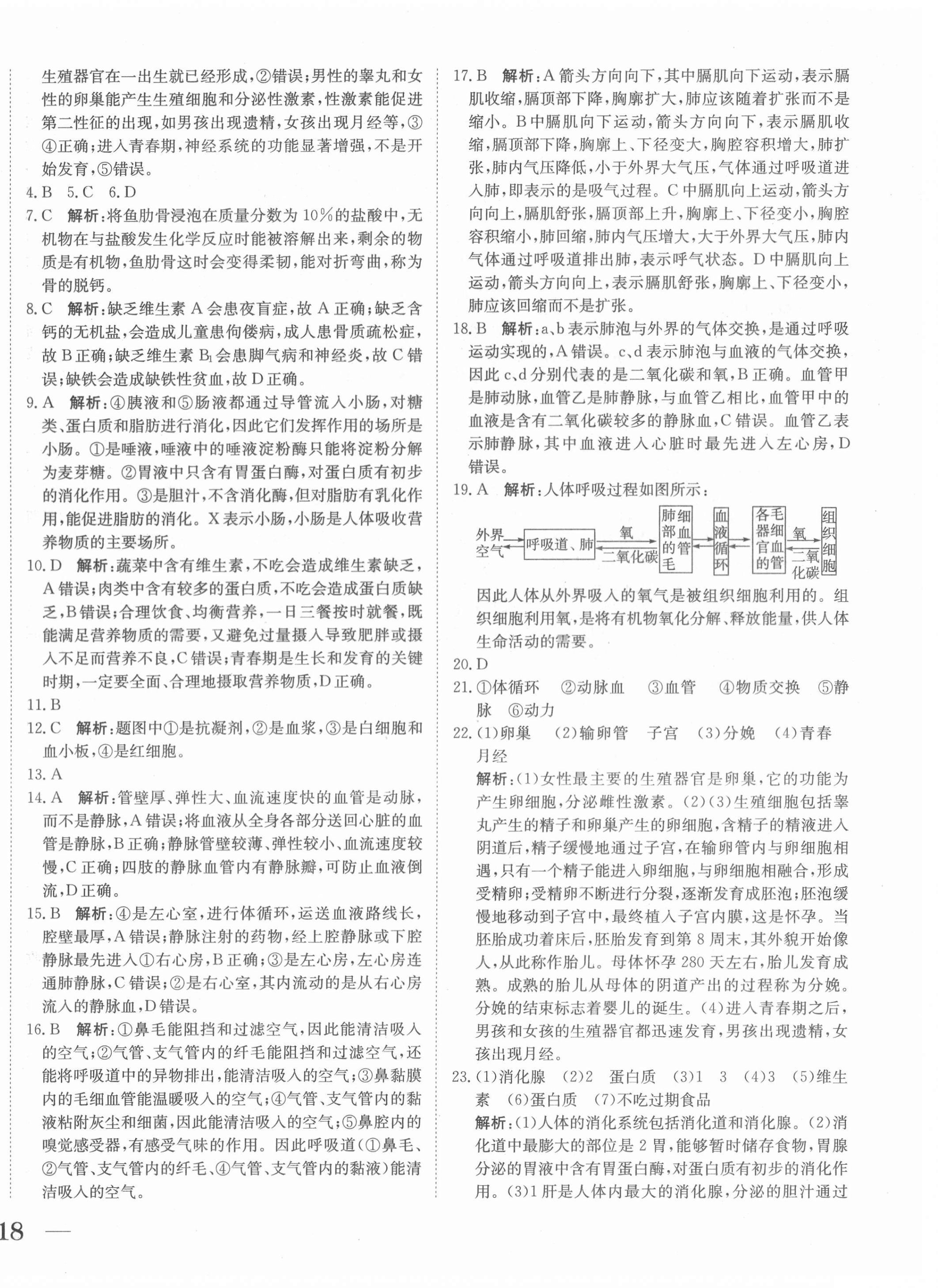 2021年抖練吧七年級生物下冊蘇科版 第4頁