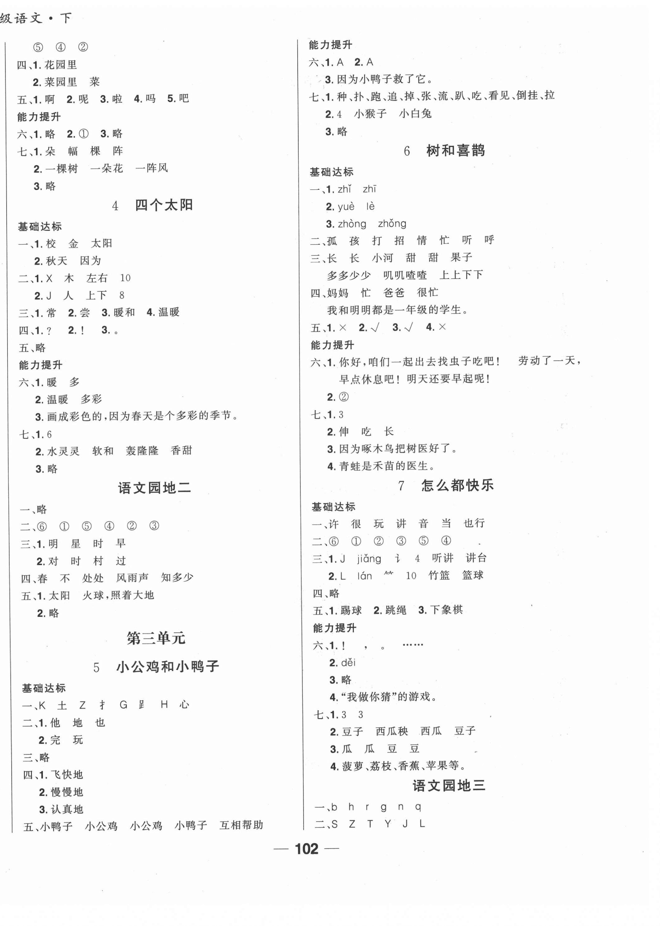 2021年全優(yōu)學(xué)習(xí)達(dá)標(biāo)訓(xùn)練一年級(jí)語(yǔ)文下冊(cè)人教版 第2頁(yè)