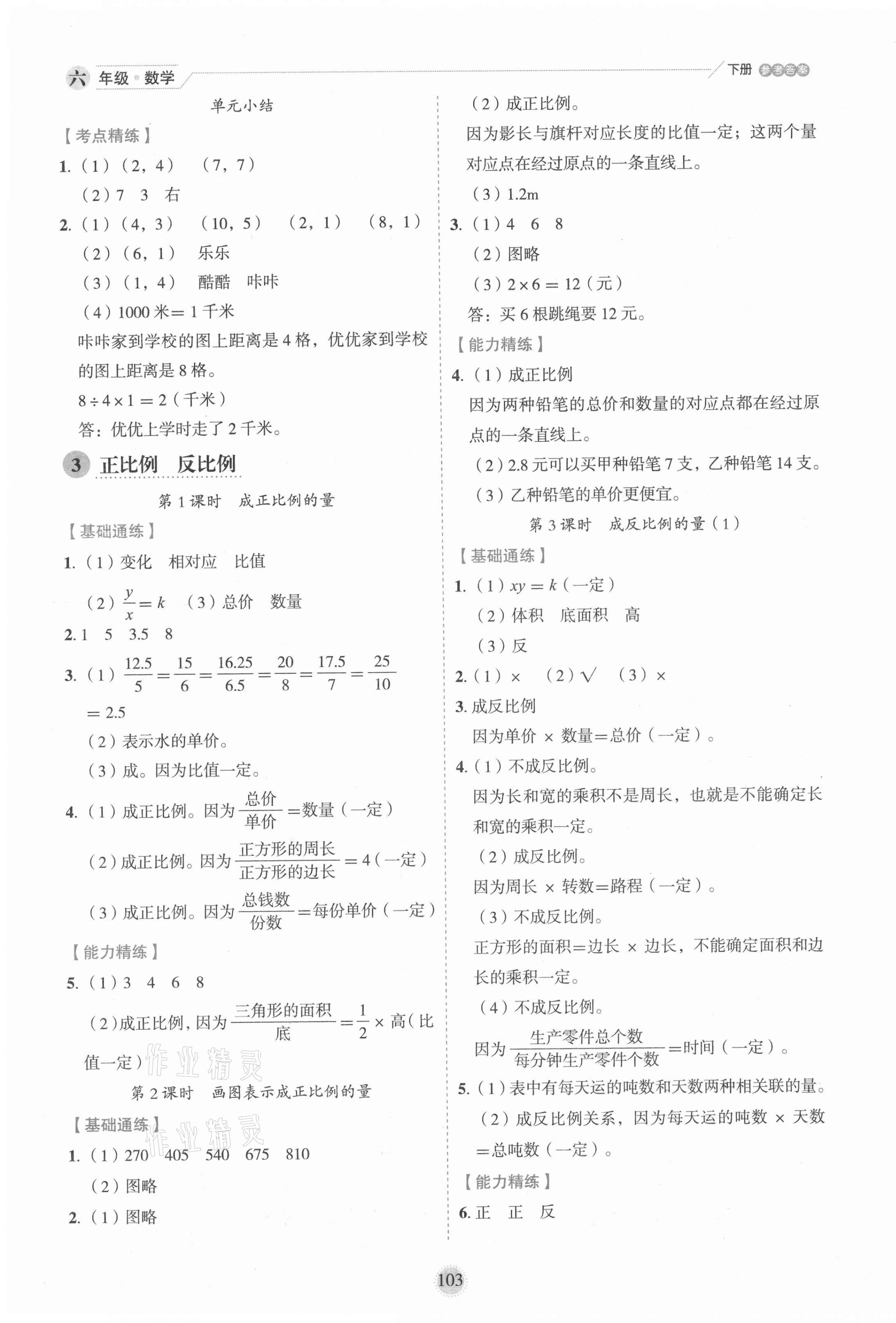 2021年優(yōu)秀生作業(yè)本六年級(jí)數(shù)學(xué)下冊(cè)冀教版 第3頁(yè)