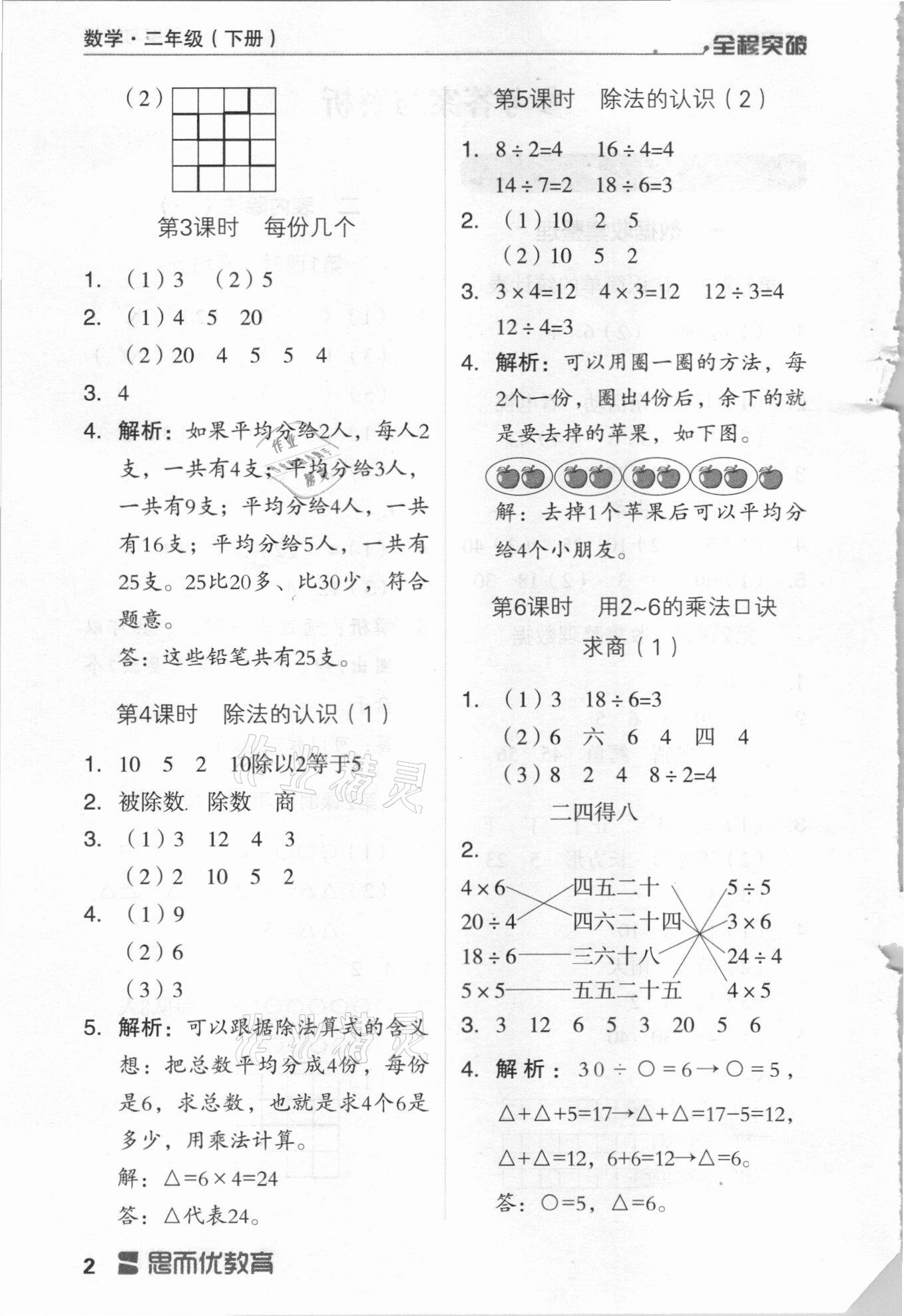 2021年全程突破二年級數(shù)學下冊人教版 第2頁