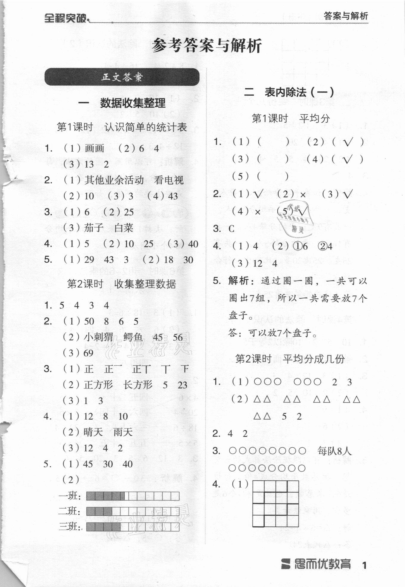 2021年全程突破二年級(jí)數(shù)學(xué)下冊(cè)人教版 第1頁(yè)