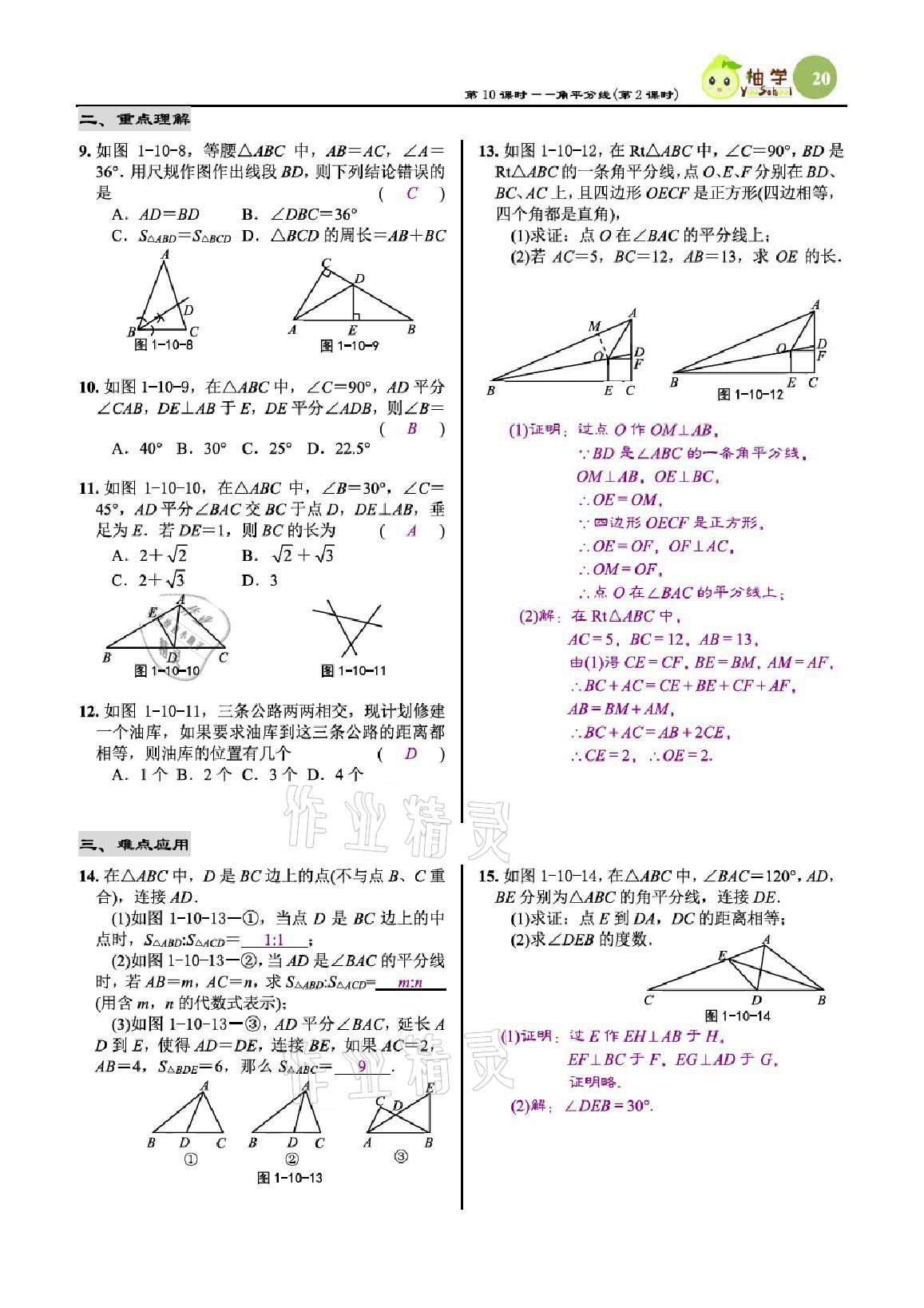 2021年慧學智評八年級數學下冊北師大版 參考答案第20頁
