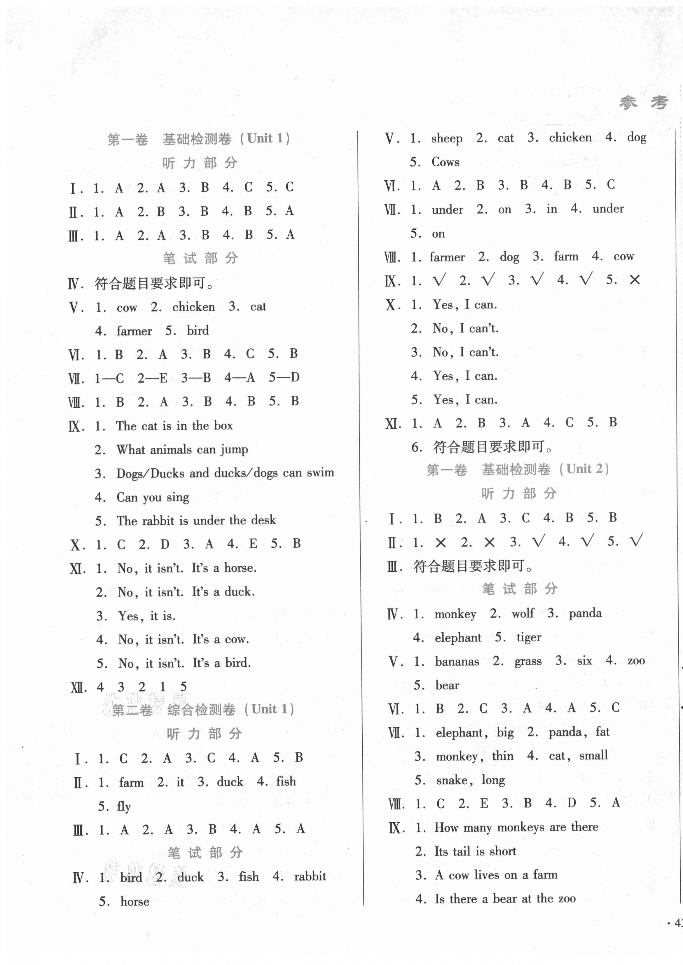 2021年中育1號金卷分類測試卷三年級英語下冊冀教版 第1頁