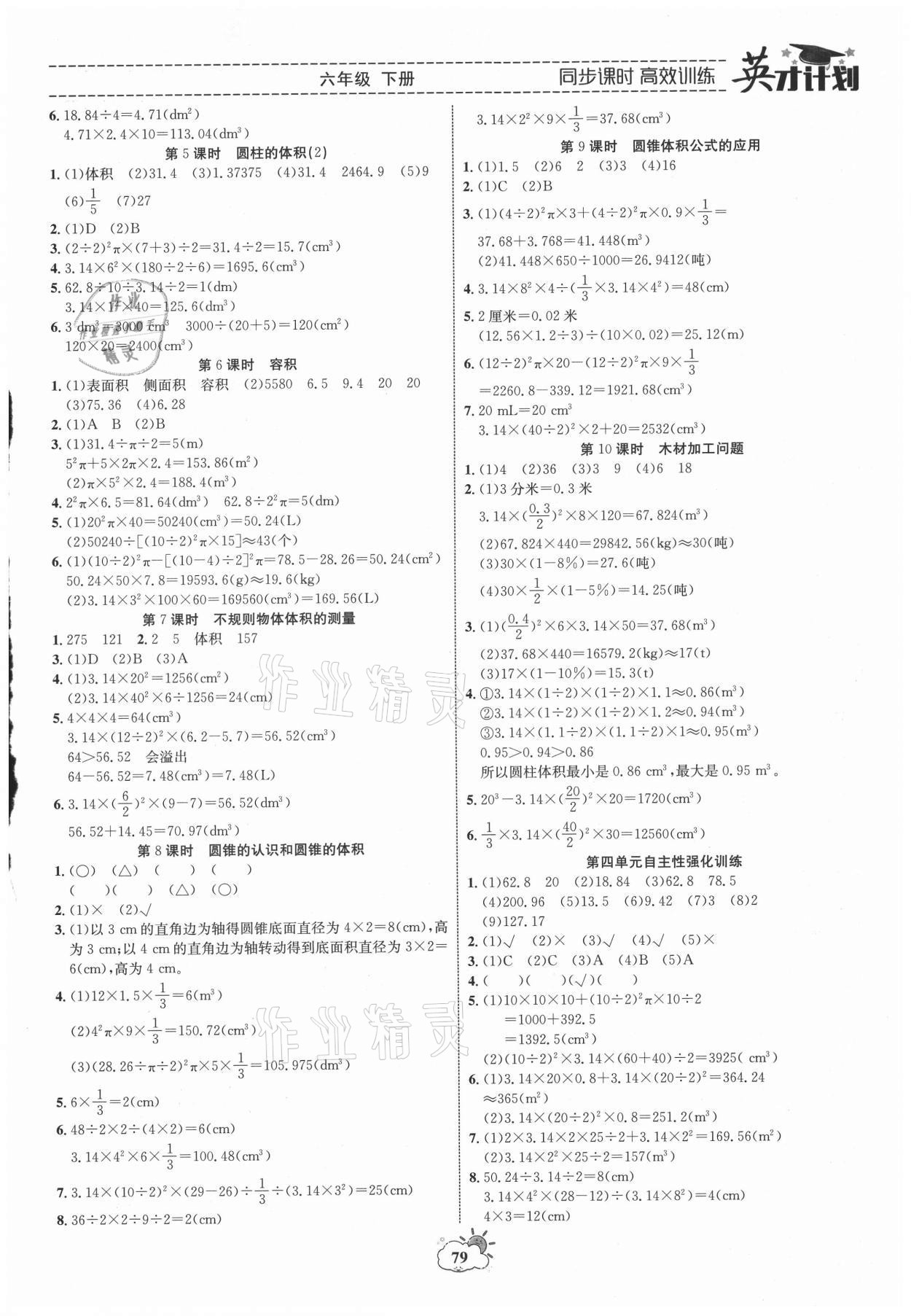 2021年英才計劃同步課時高效訓(xùn)練六年級數(shù)學(xué)下冊冀教版 第3頁