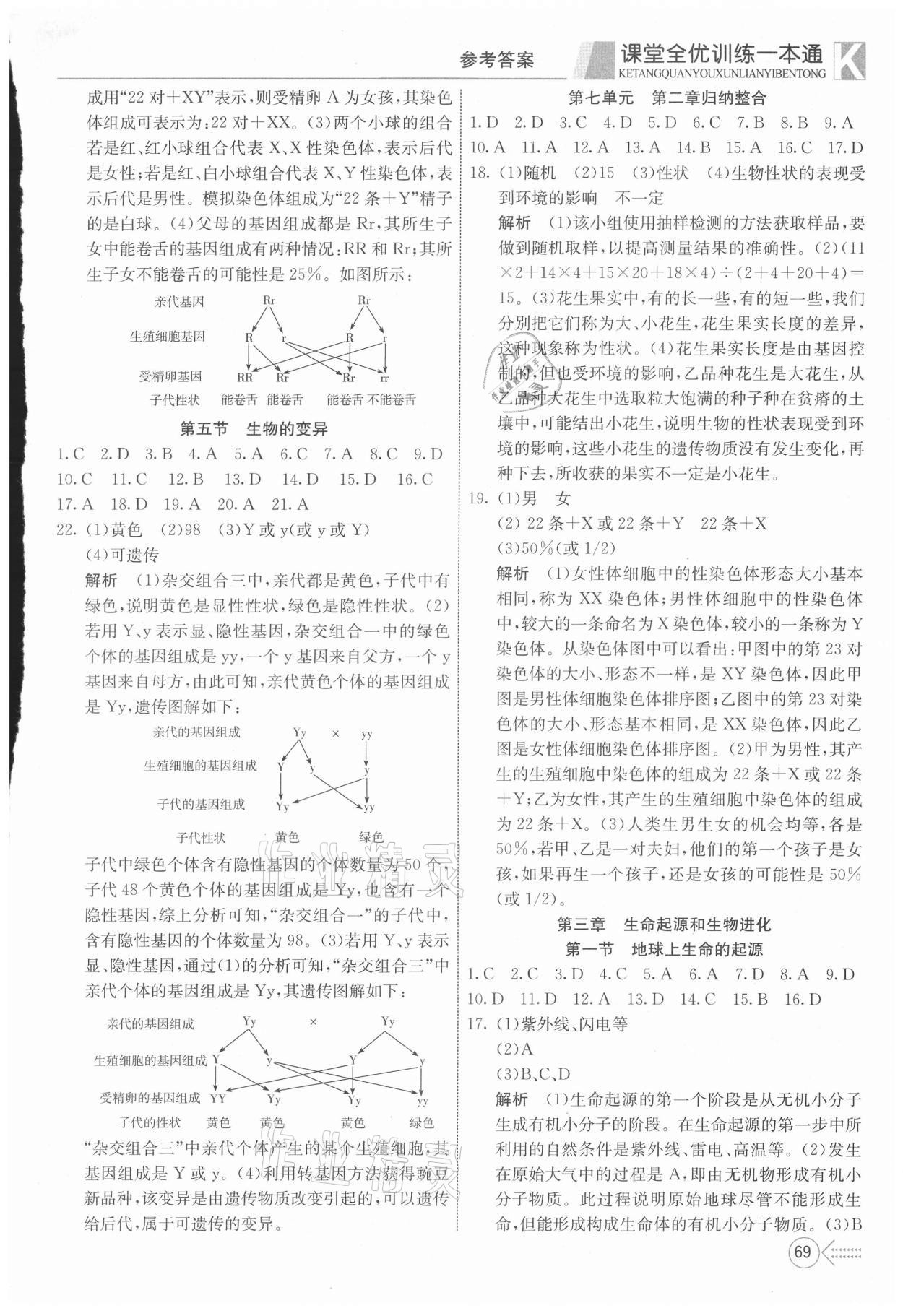 2021年贏在課堂課堂全優(yōu)訓(xùn)練一本通八年級(jí)生物下冊(cè)人教版 第3頁(yè)