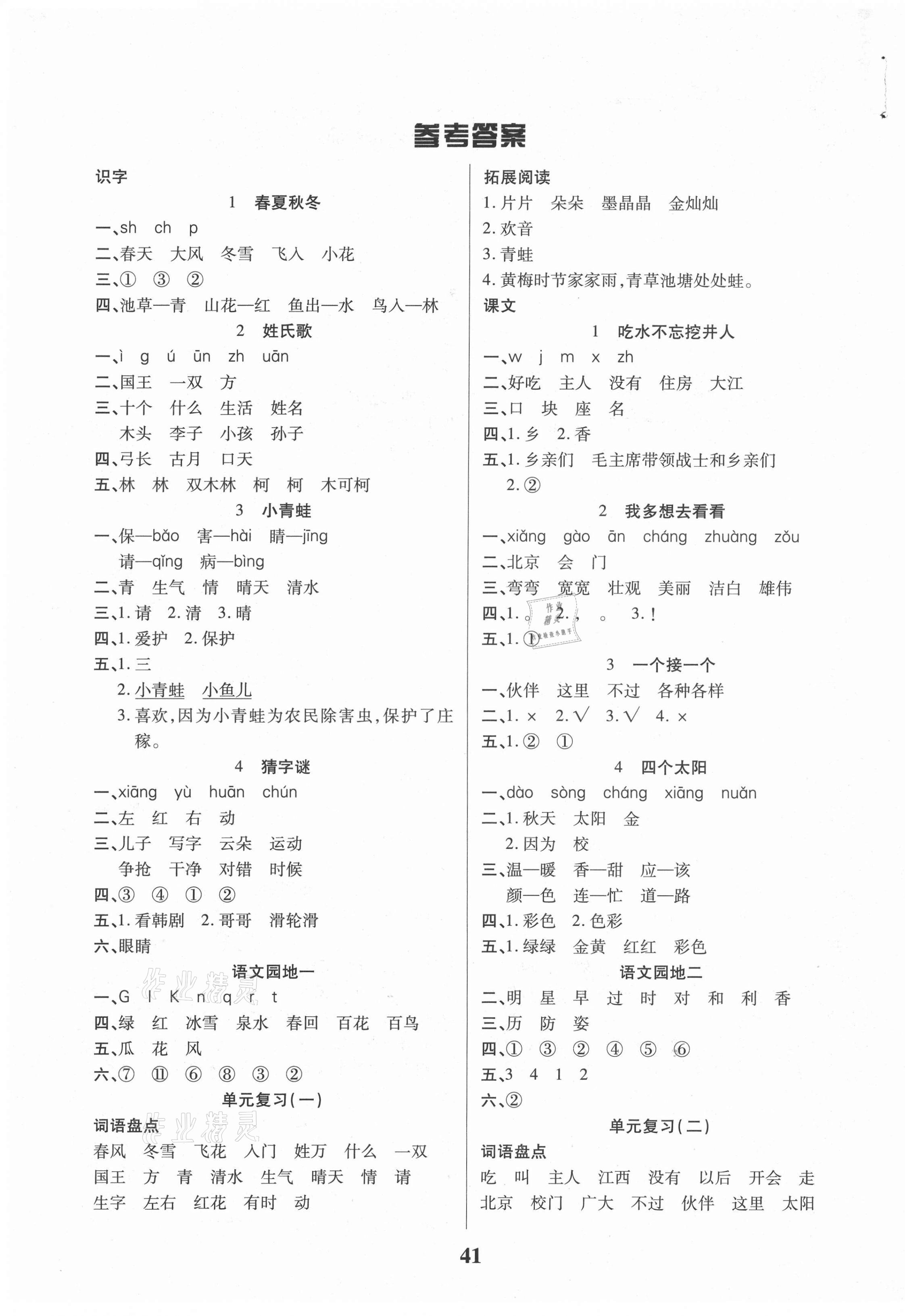 2021年優秀三好生一年級語文下冊人教版 第1頁