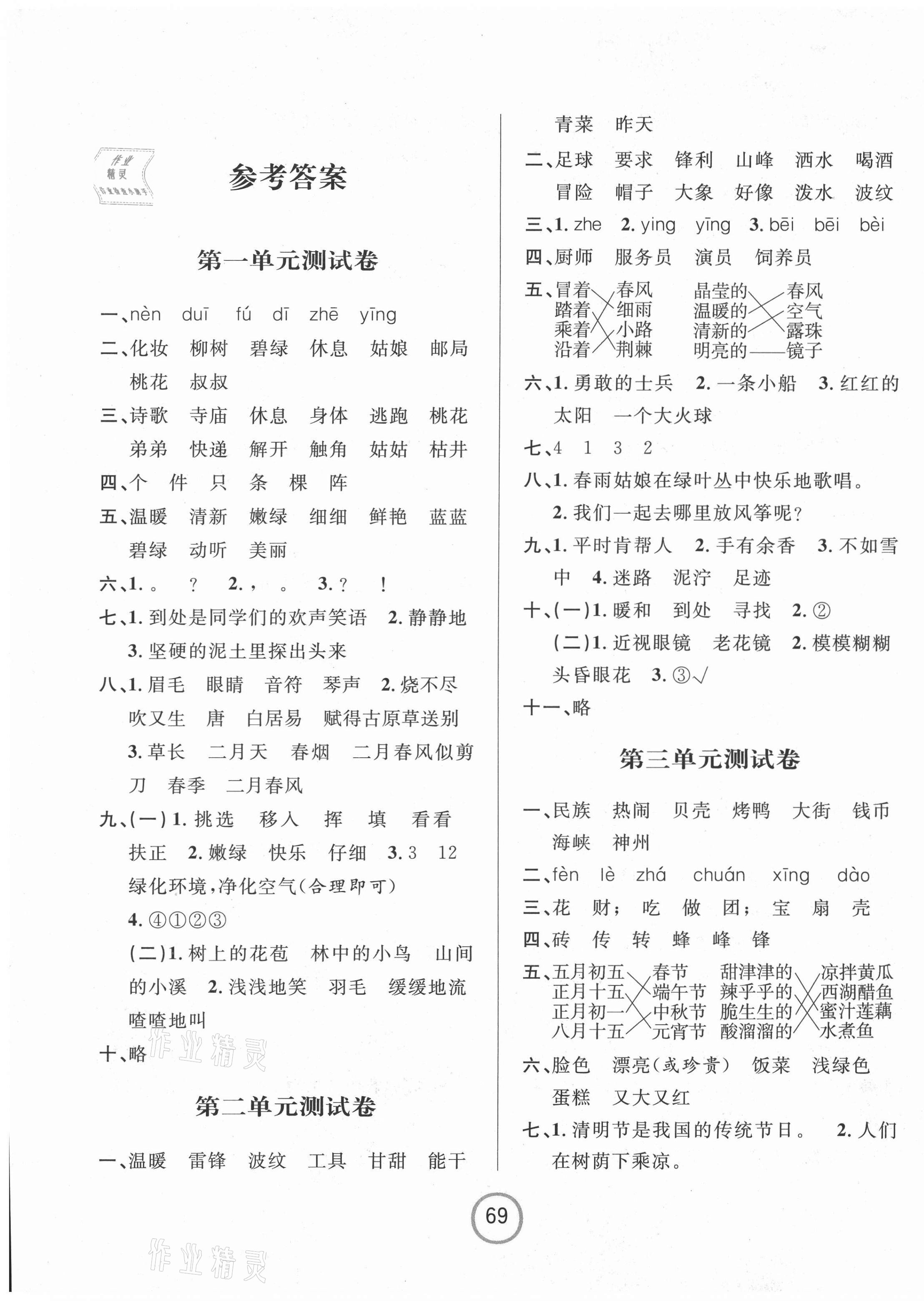 2021年浙江名卷二年級(jí)語(yǔ)文下冊(cè)人教版 第1頁(yè)