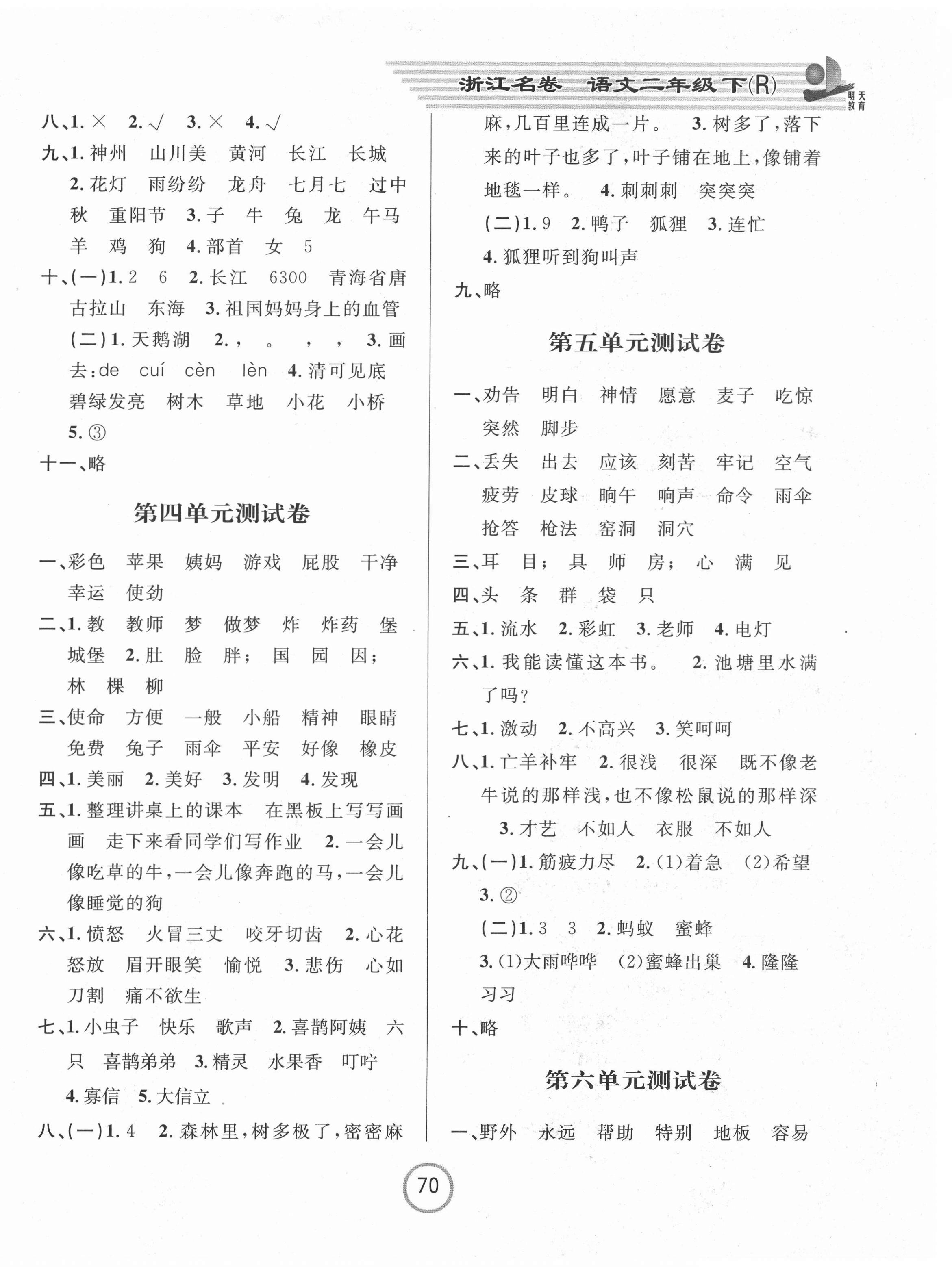 2021年浙江名卷二年級(jí)語(yǔ)文下冊(cè)人教版 第2頁(yè)