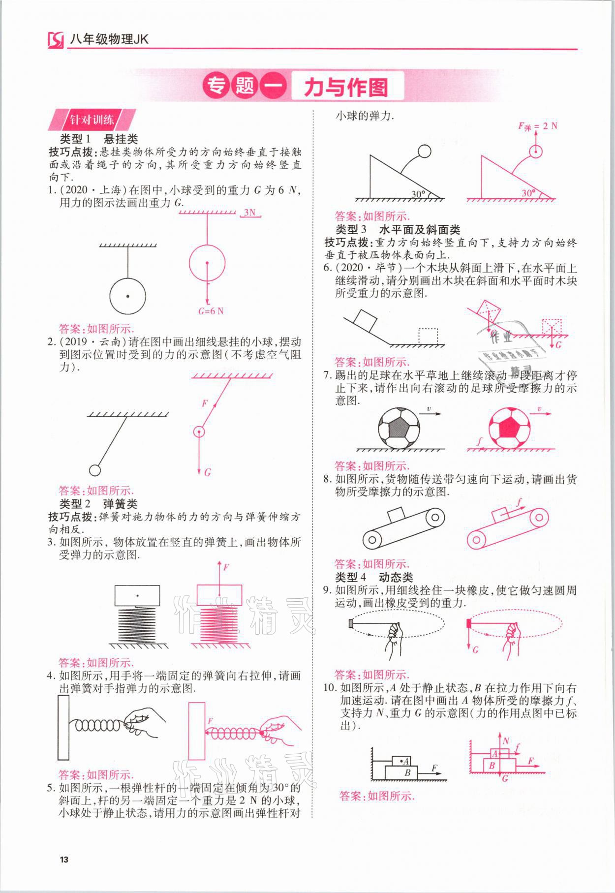 2021年我的作業(yè)八年級(jí)物理下冊(cè)教科版 參考答案第13頁(yè)