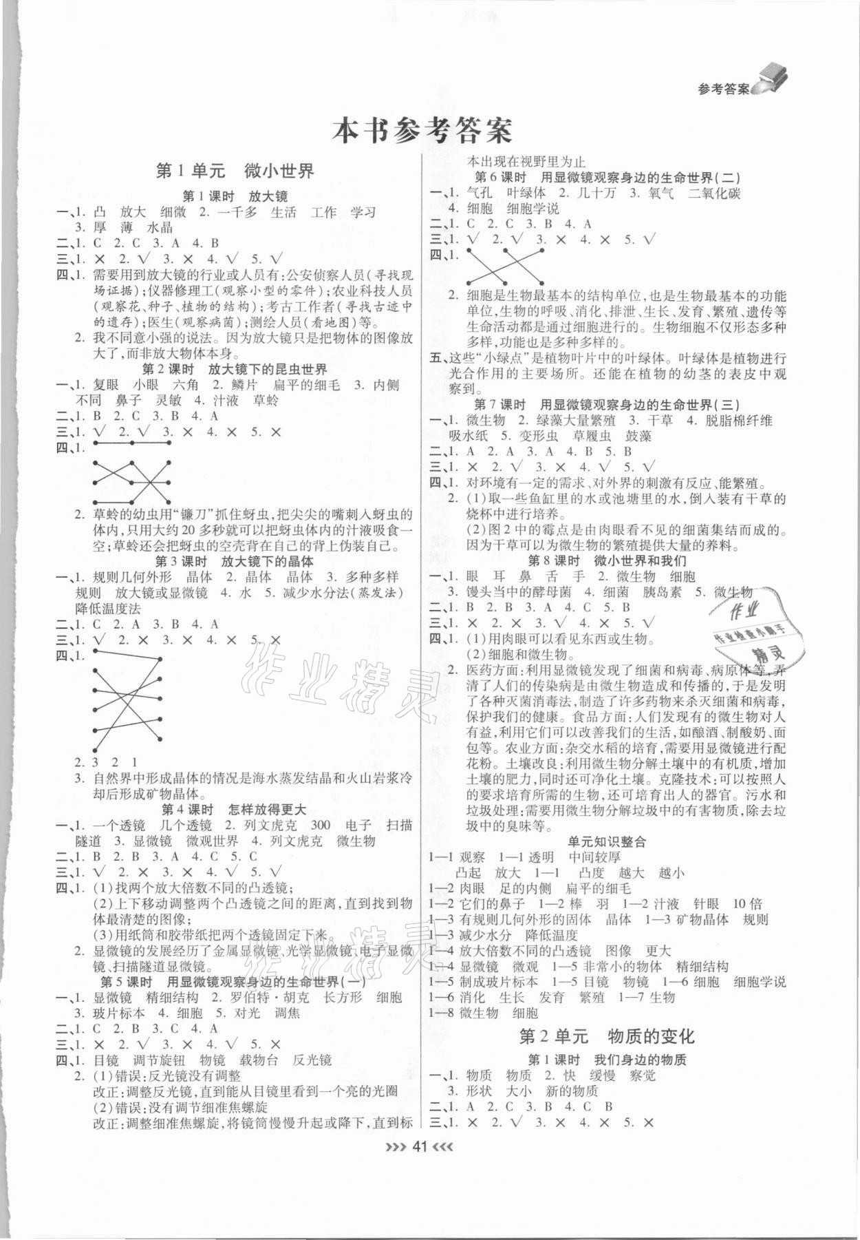 2021年小狀元隨堂作業(yè)六年級(jí)科學(xué)下冊(cè)教科版 第1頁