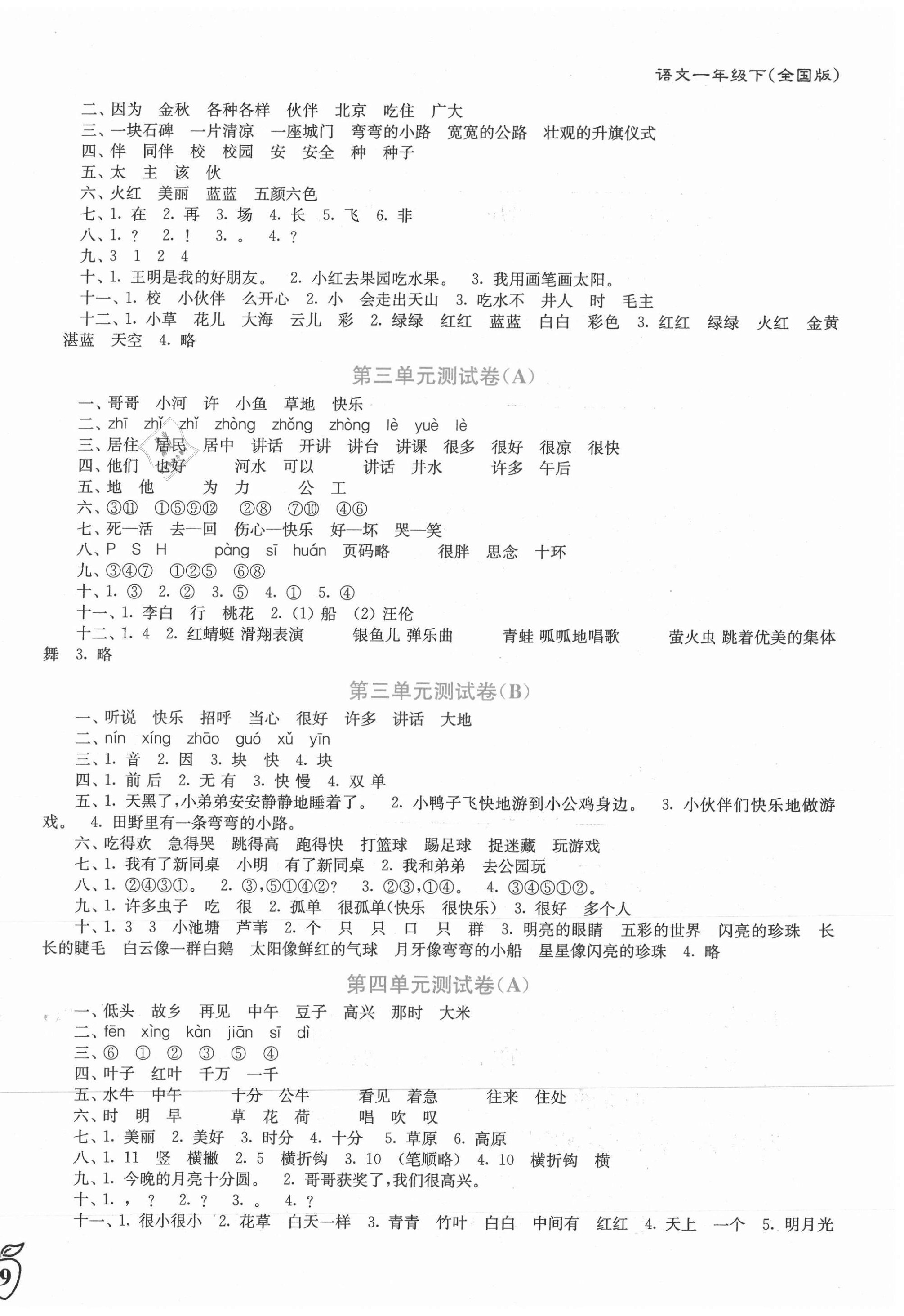 2021年江蘇密卷一年級(jí)語(yǔ)文下冊(cè)全國(guó)版 第2頁(yè)