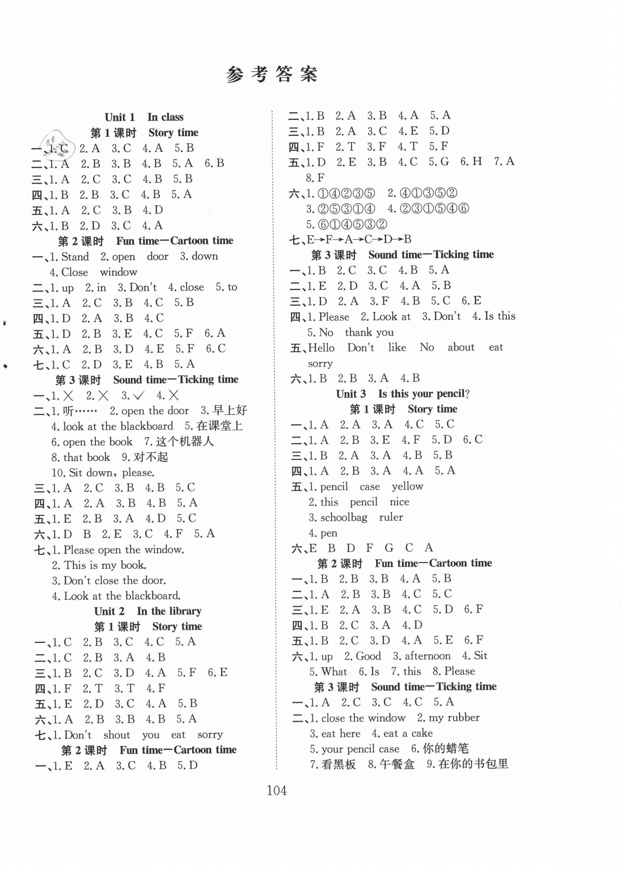 2021年阳光课堂课时作业三年级英语下册译林版 第1页