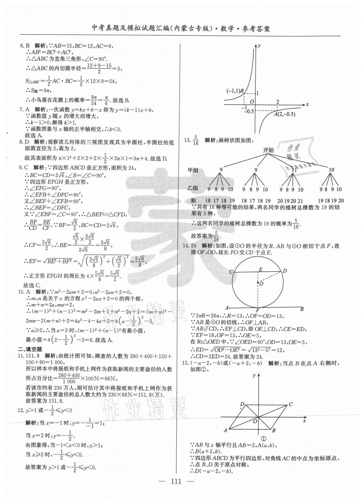 2021年內(nèi)蒙古五年中考真題及模擬試題匯編數(shù)學(xué) 第11頁(yè)