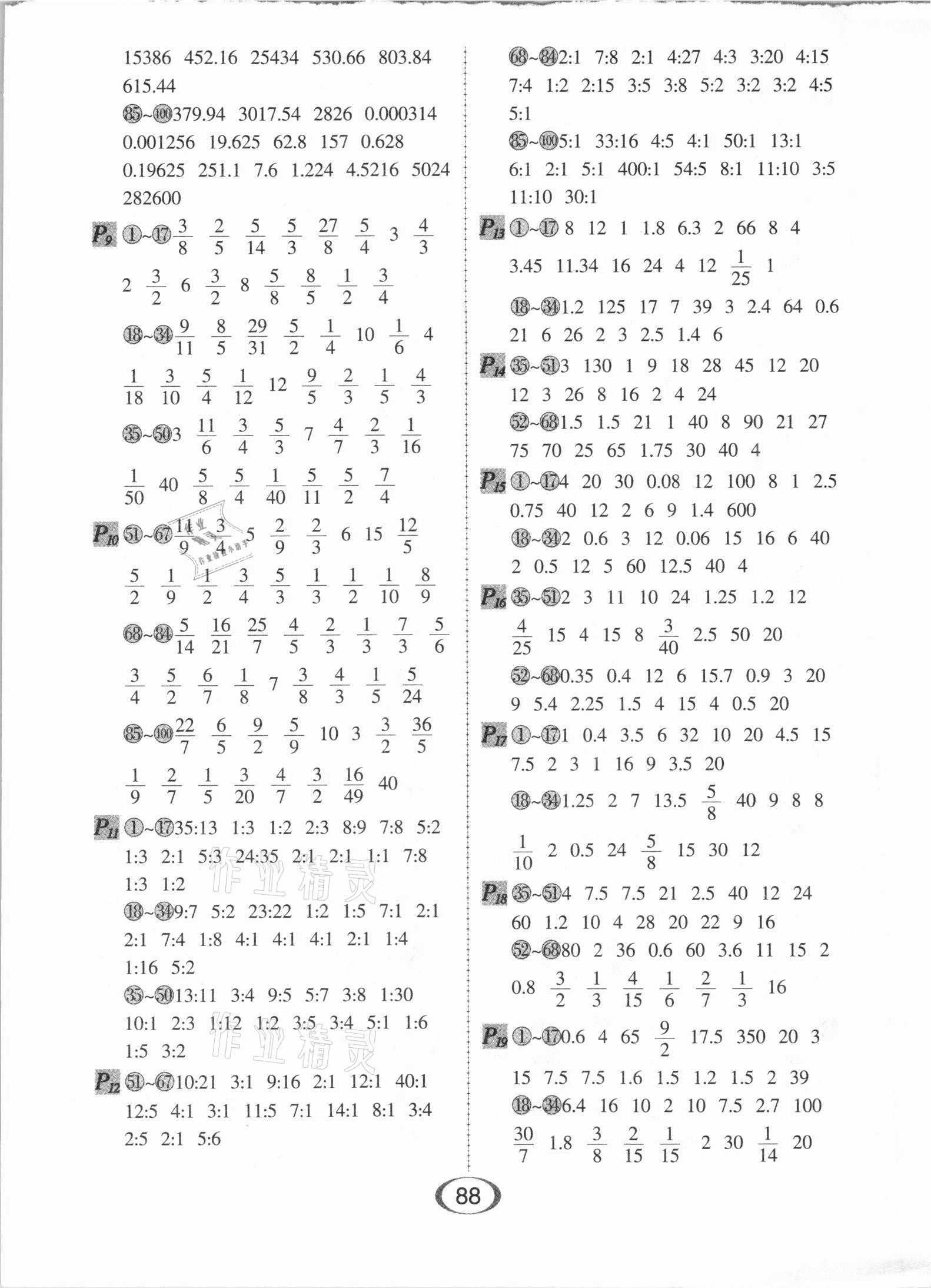 2021年每天100道口算題卡六年級(jí)下冊(cè)人教版河北少年兒童出版社 第2頁(yè)