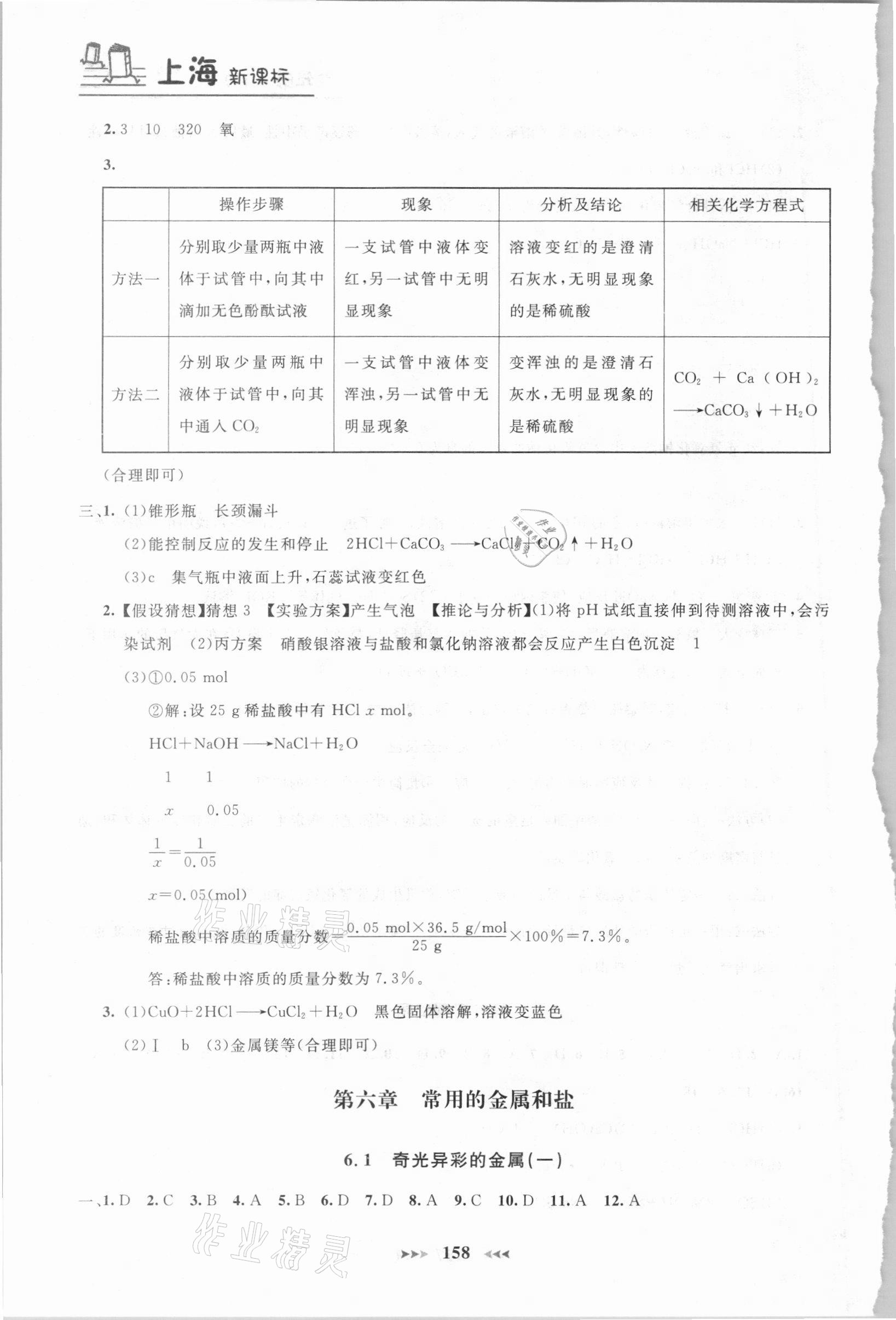 2021年鐘書金牌課課練九年級化學(xué)下冊 第6頁