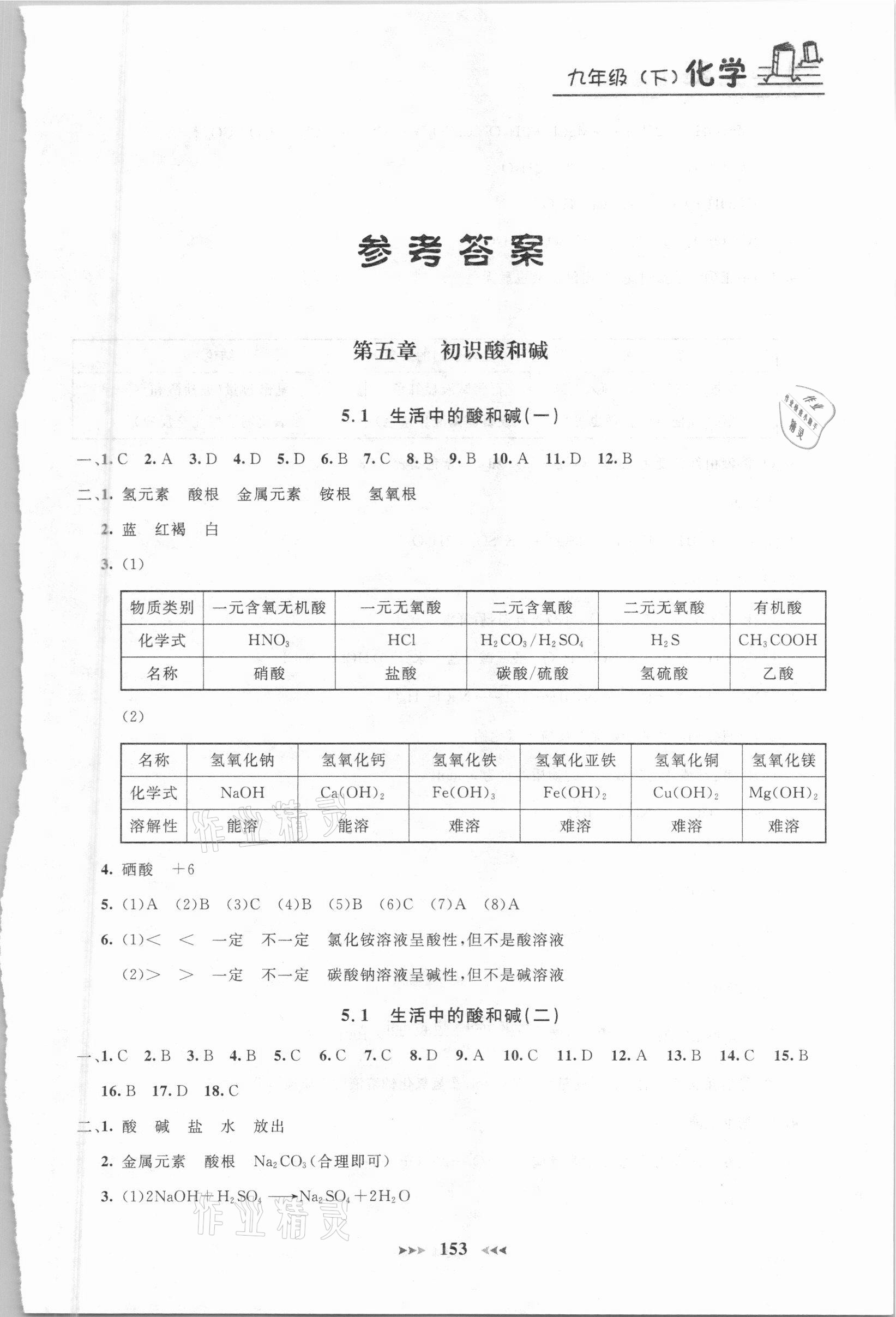 2021年鐘書金牌課課練九年級化學(xué)下冊 第1頁