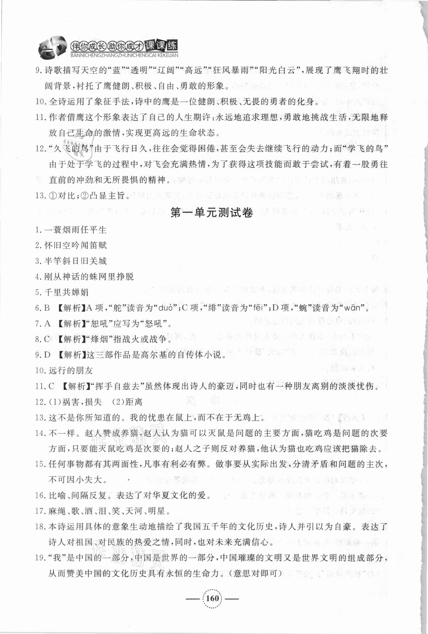 2021年鐘書金牌課課練九年級(jí)語(yǔ)文下冊(cè) 第4頁(yè)