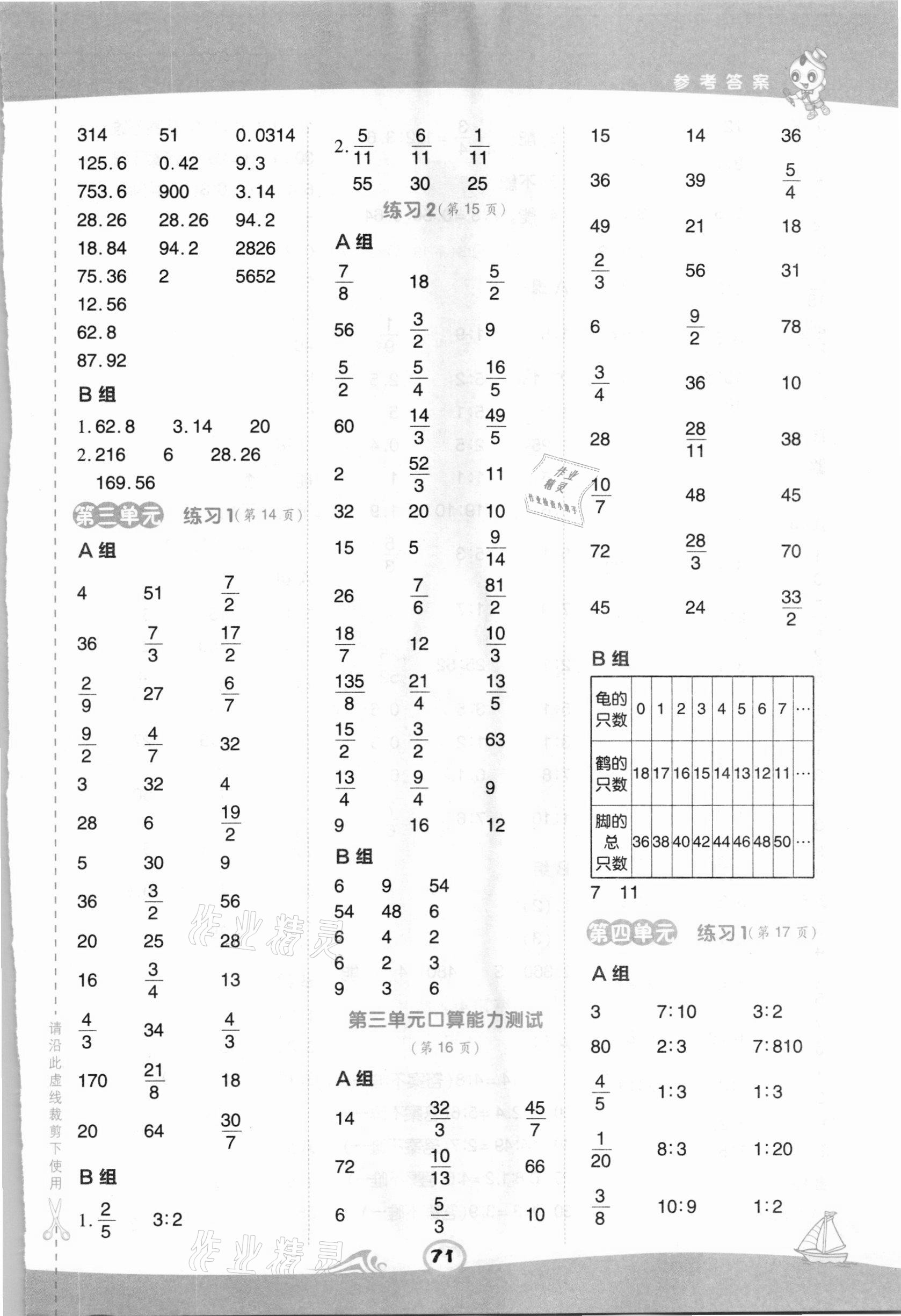 2021年星級口算天天練六年級數(shù)學(xué)下冊蘇教版 第3頁