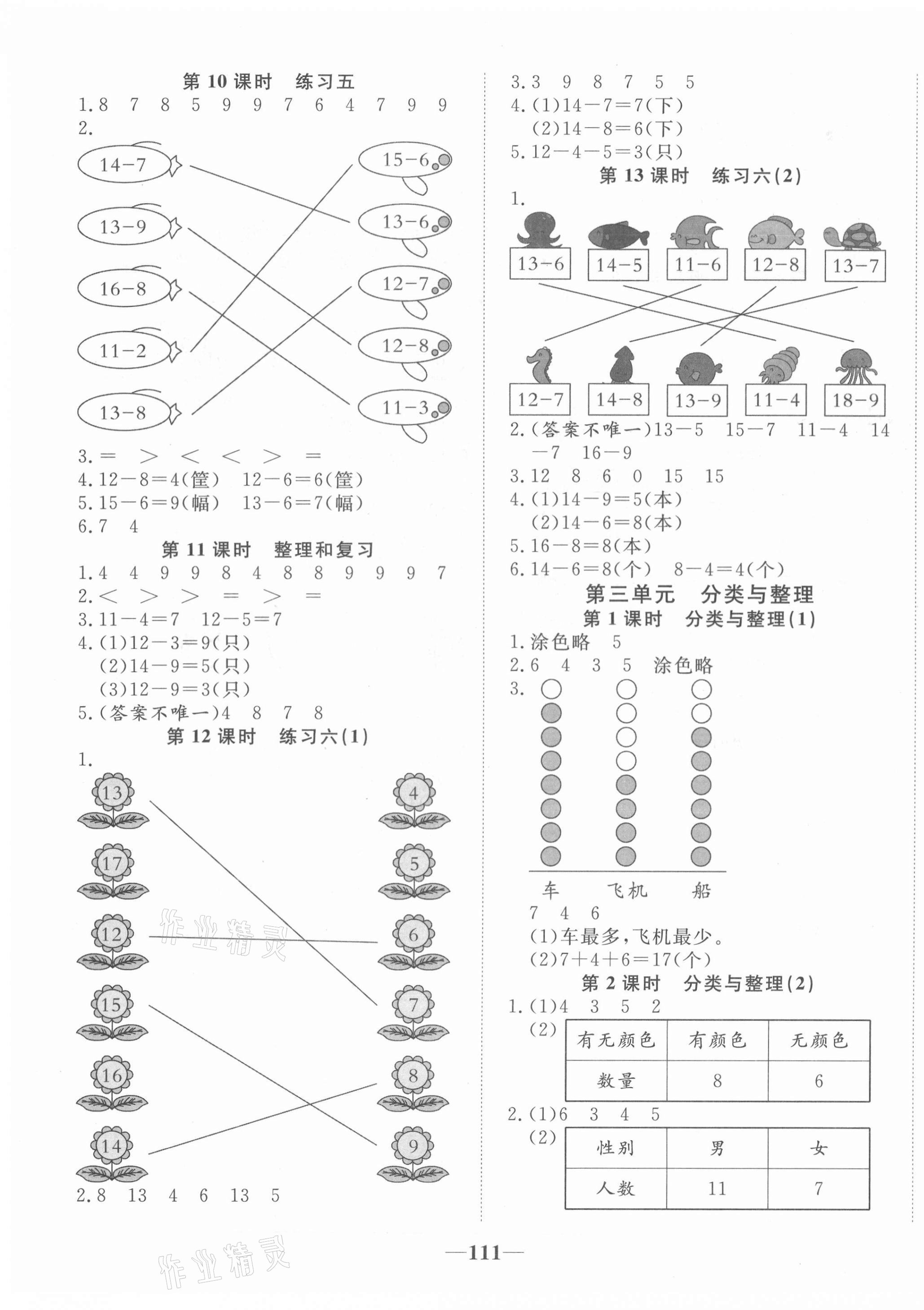 2021年精彩課堂輕松練一年級數(shù)學下冊人教版 第3頁