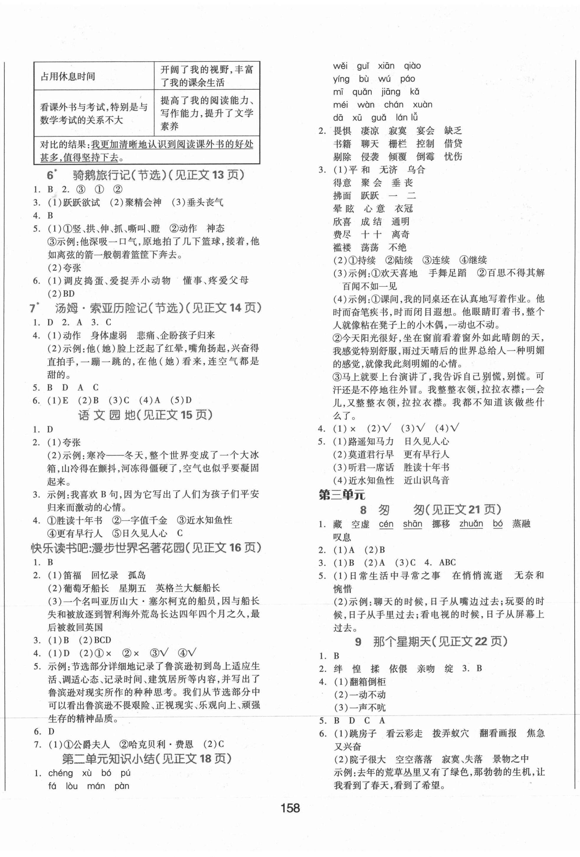 2021年全品學練考六年級語文下冊人教版福建專版 參考答案第2頁