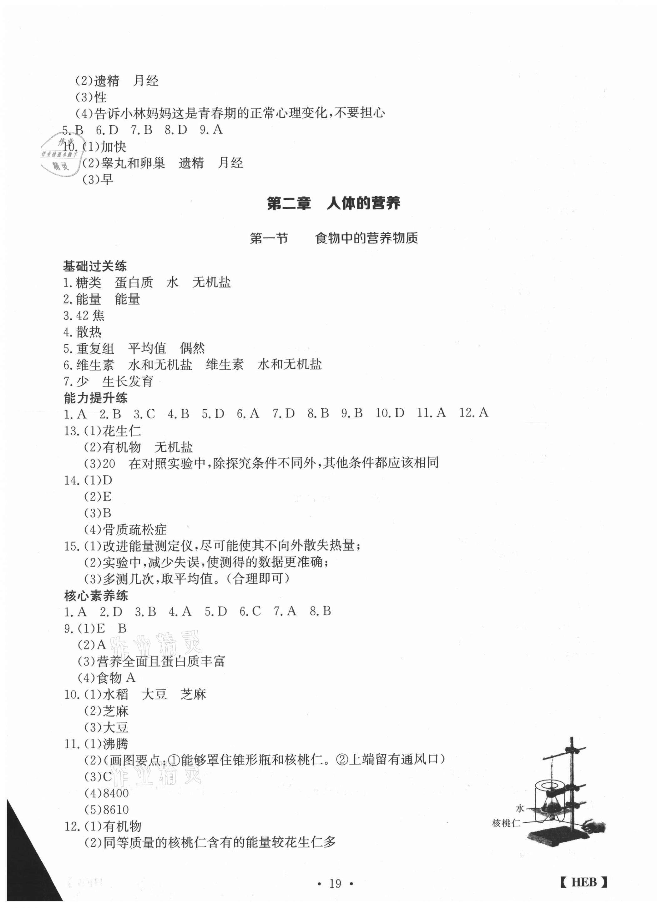 2021年同步課時練日清周練七年級生物下冊人教版 第3頁