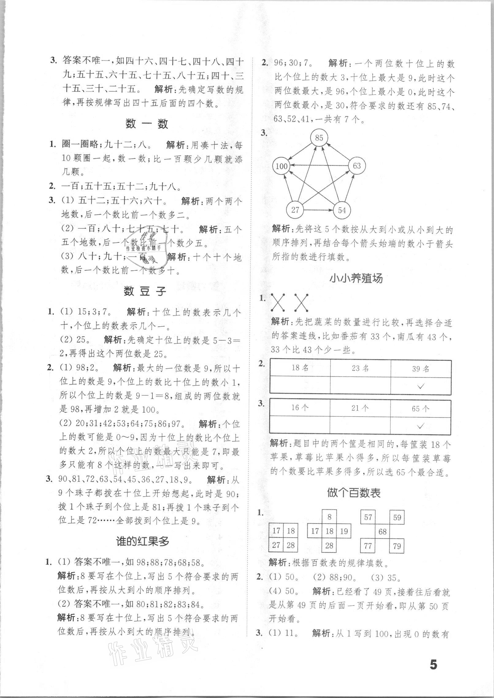 2021年通城學(xué)典小學(xué)數(shù)學(xué)提優(yōu)能手一年級下冊北師大版 第5頁