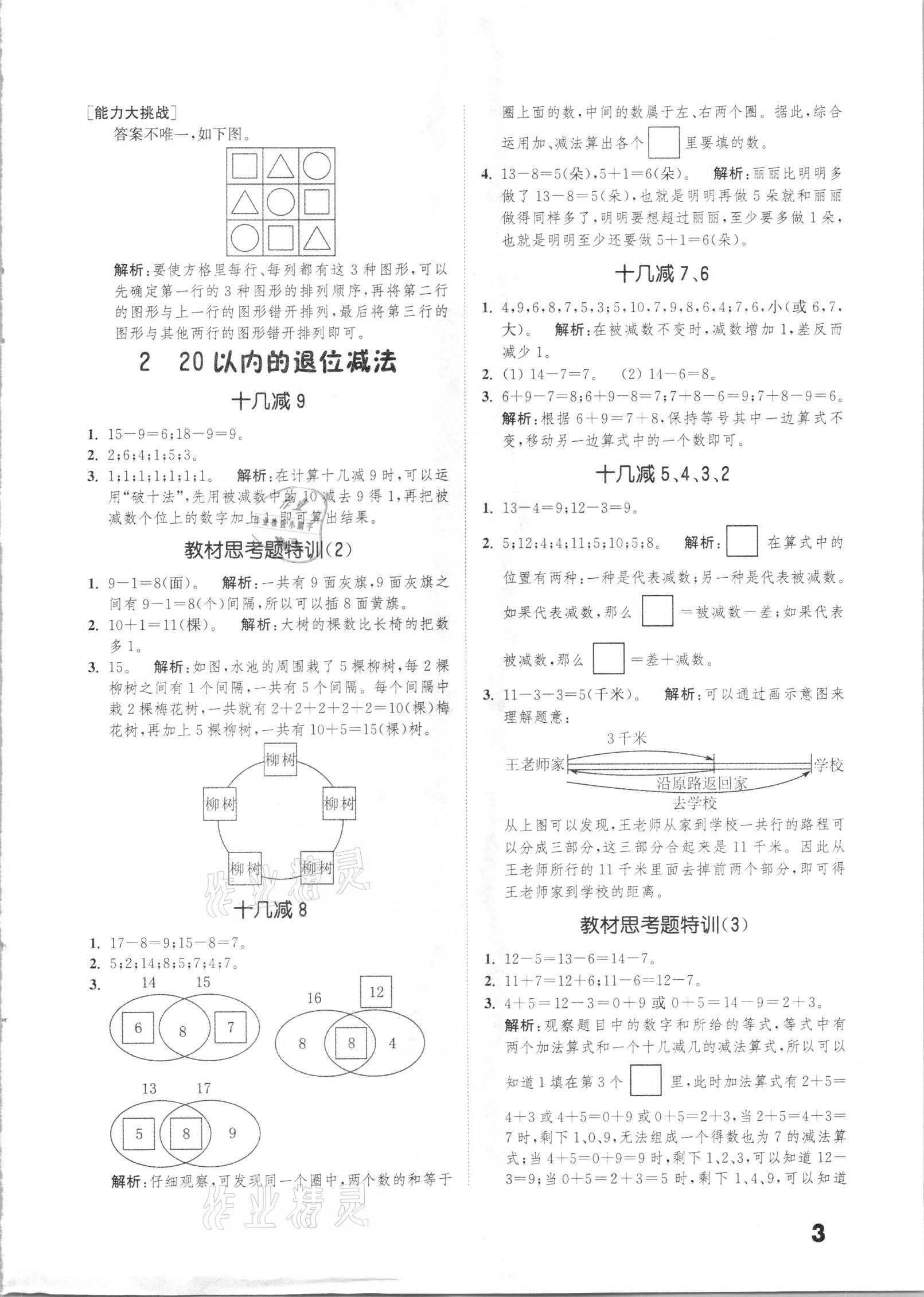 2021年通城學(xué)典小學(xué)數(shù)學(xué)提優(yōu)能手一年級(jí)下冊(cè)人教版 第3頁(yè)