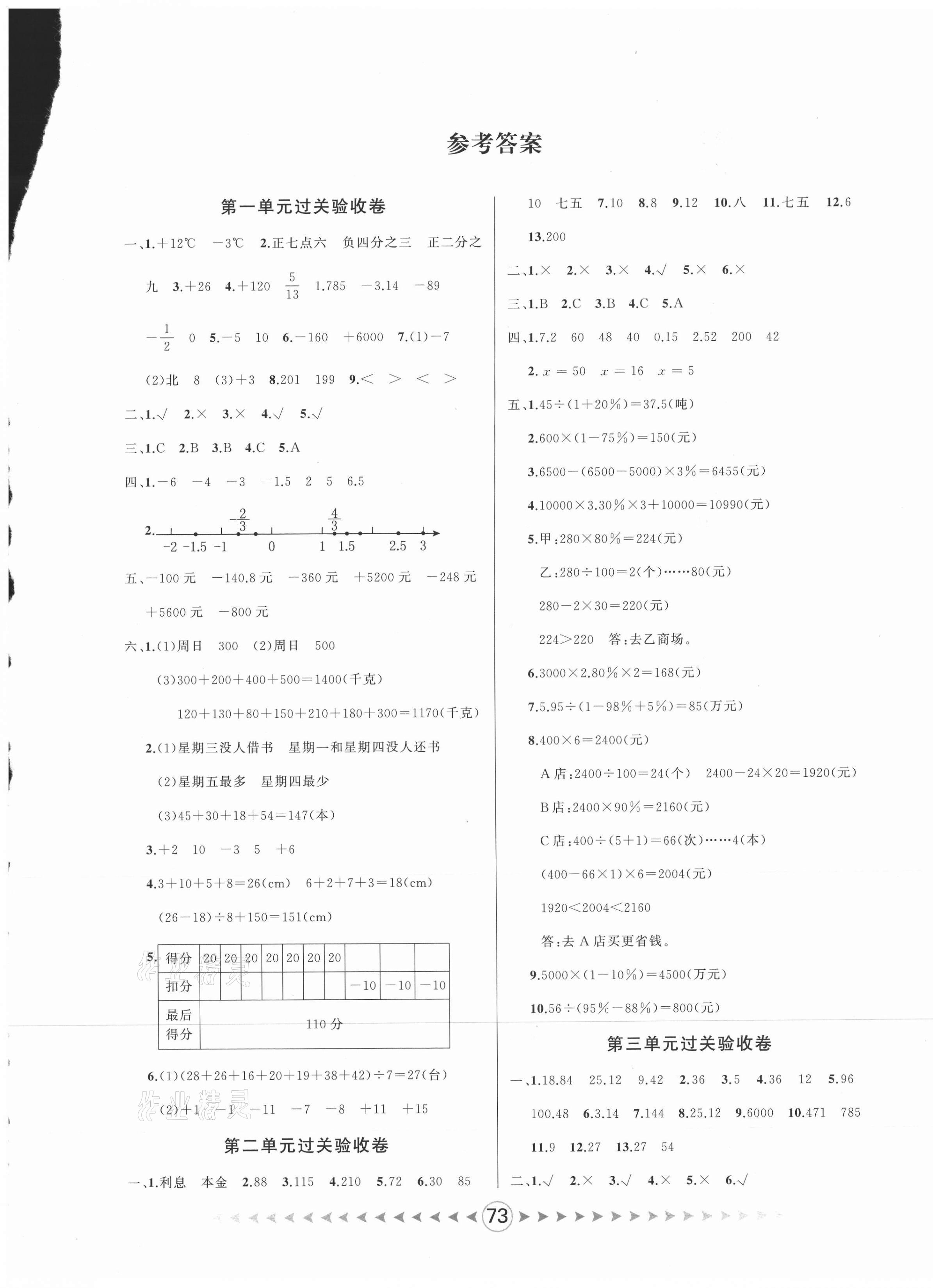 2021年優(yōu)卷總動(dòng)員六年級(jí)數(shù)學(xué)下冊(cè)人教版 第1頁(yè)