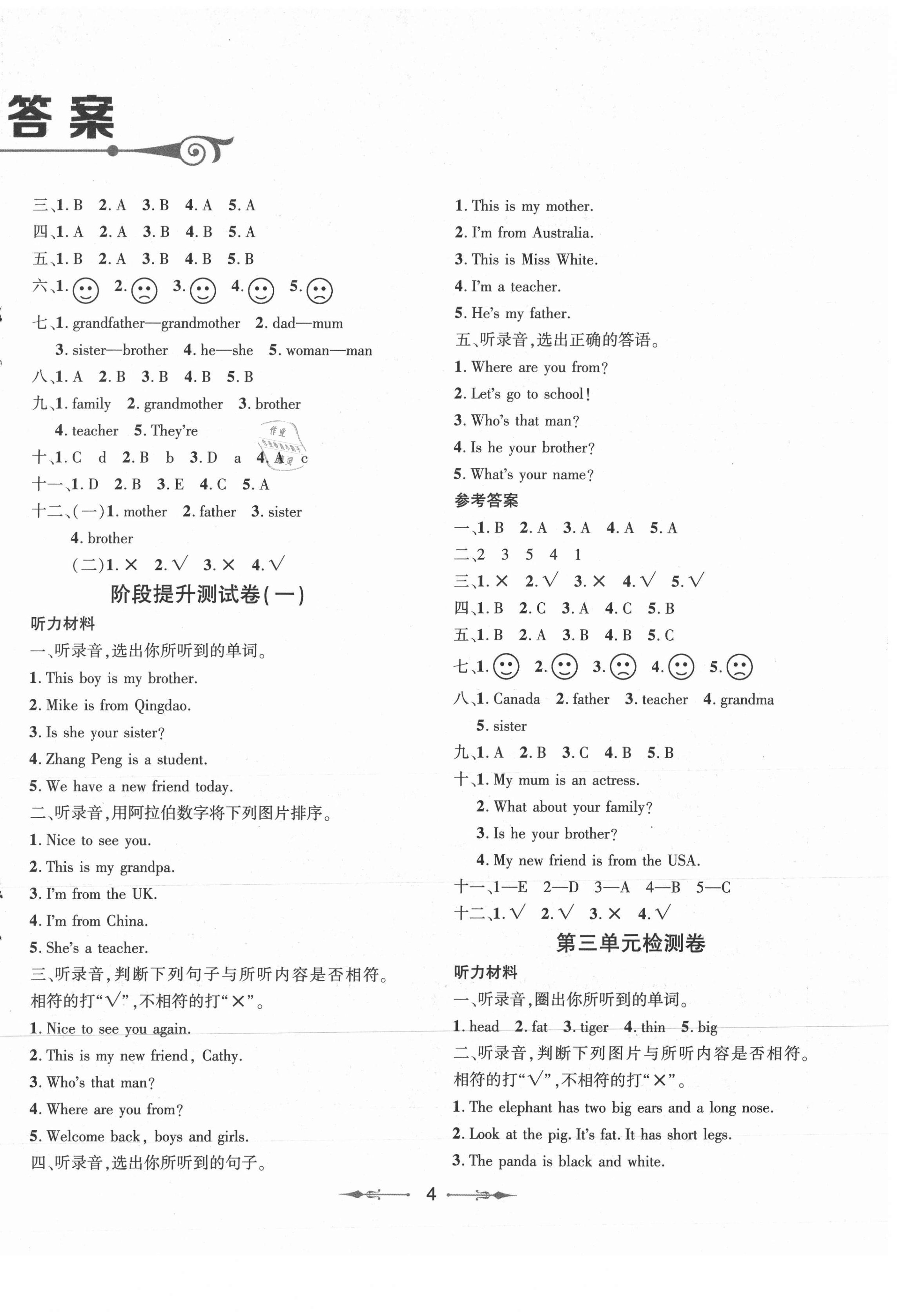 2021年小學(xué)同步分級(jí)檢測(cè)卷三年級(jí)英語(yǔ)下冊(cè)人教版 第2頁(yè)