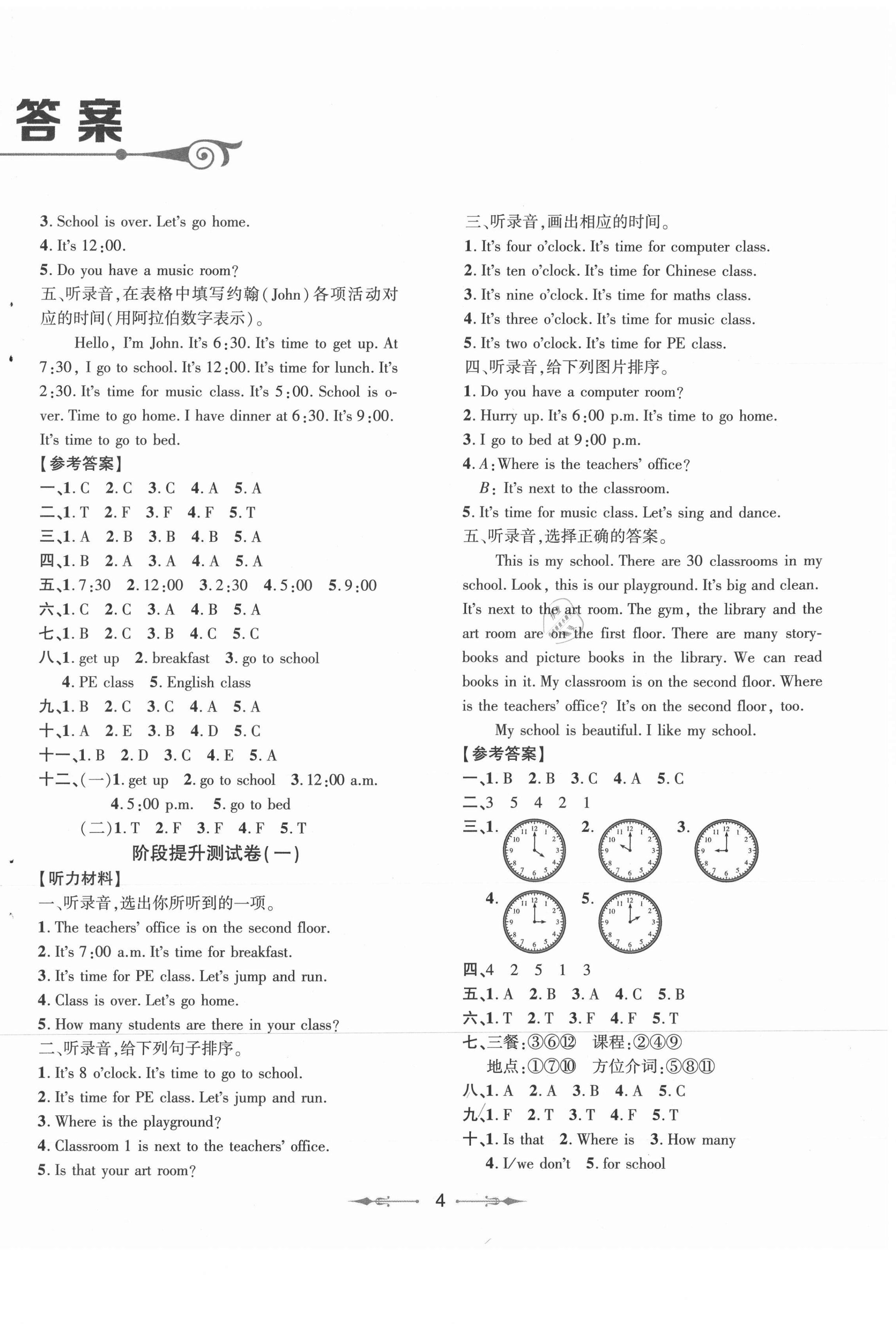 2021年小學(xué)同步分級(jí)檢測(cè)卷四年級(jí)英語下冊(cè)人教版 第2頁