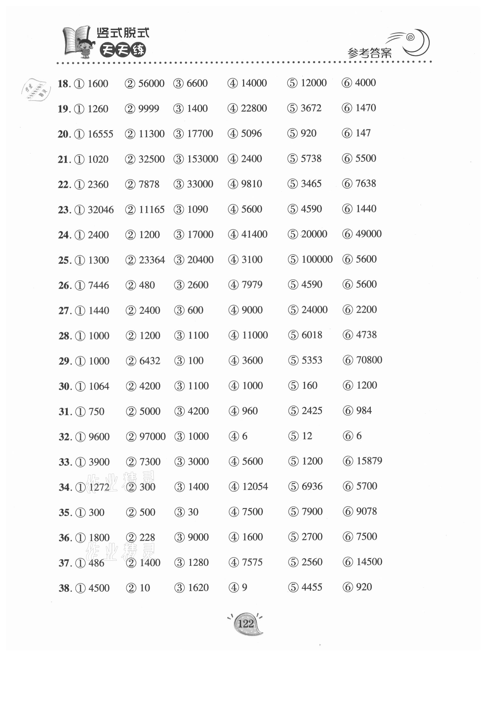 2021年豎式脫式天天練四年級下冊青島版 第2頁