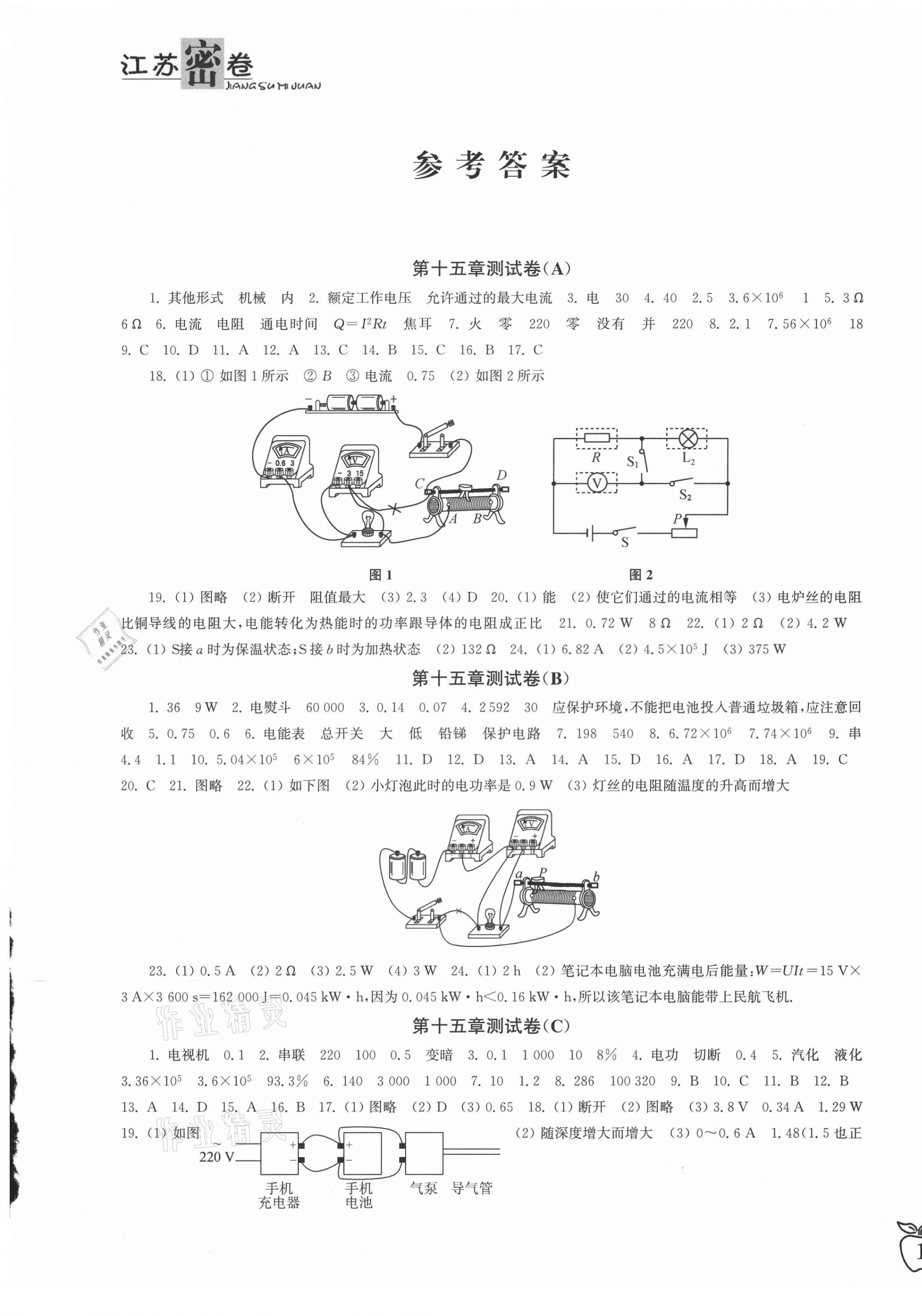 2021年江蘇密卷九年級物理下冊江蘇版 第1頁