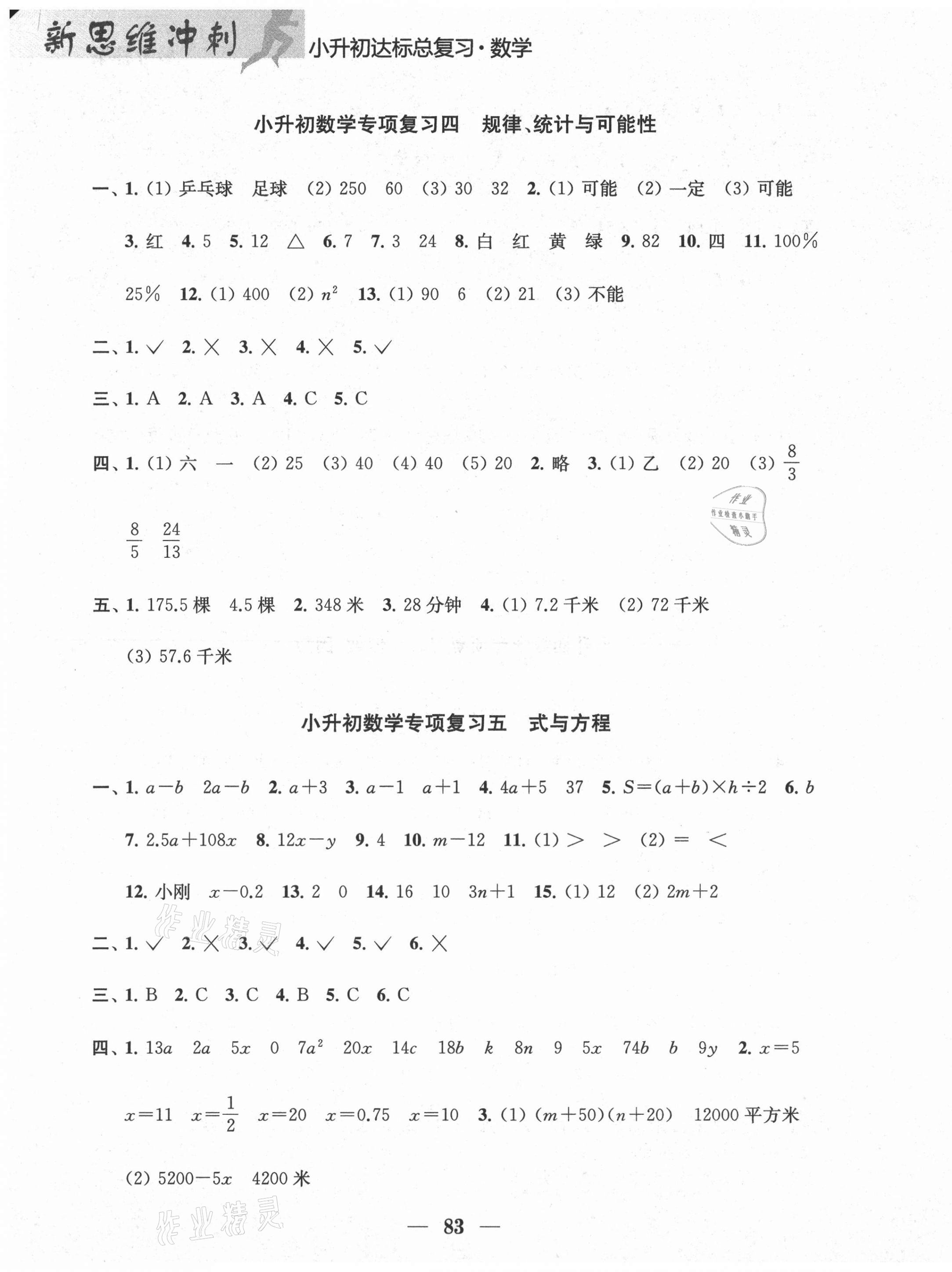 2021年新思維沖刺小升初達(dá)標(biāo)總復(fù)習(xí)數(shù)學(xué) 第3頁