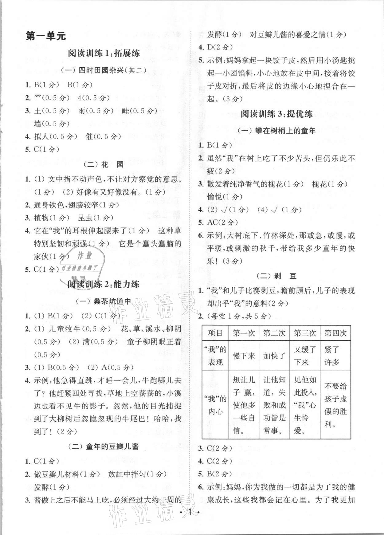 2021年金鑰匙讀寫雙贏五年級語文下冊人教版 第1頁