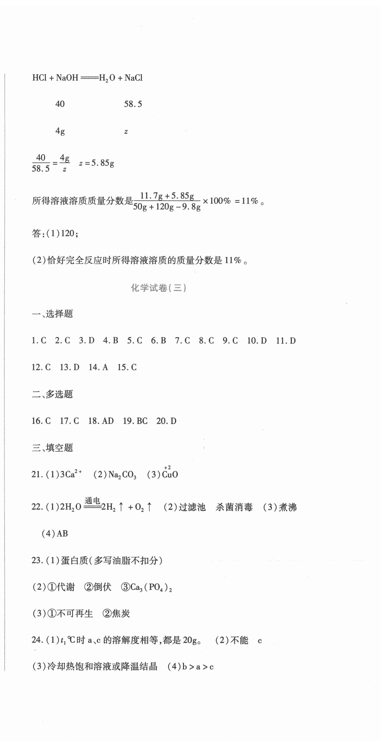 2021年中考加分仿真模擬必刷卷化學龍東專版 第6頁