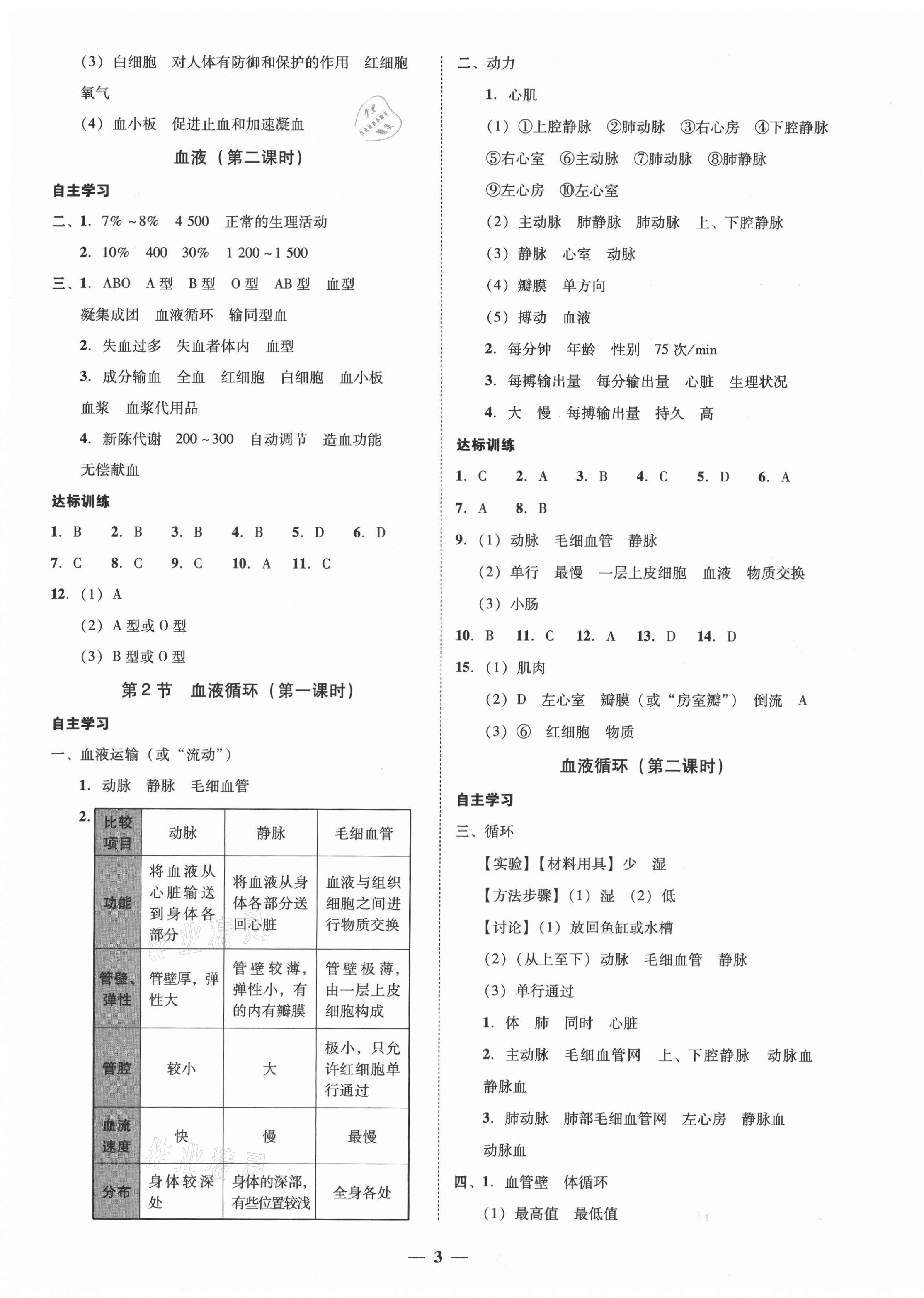 2021年百分导学七年级生物学下册北师大版 第3页