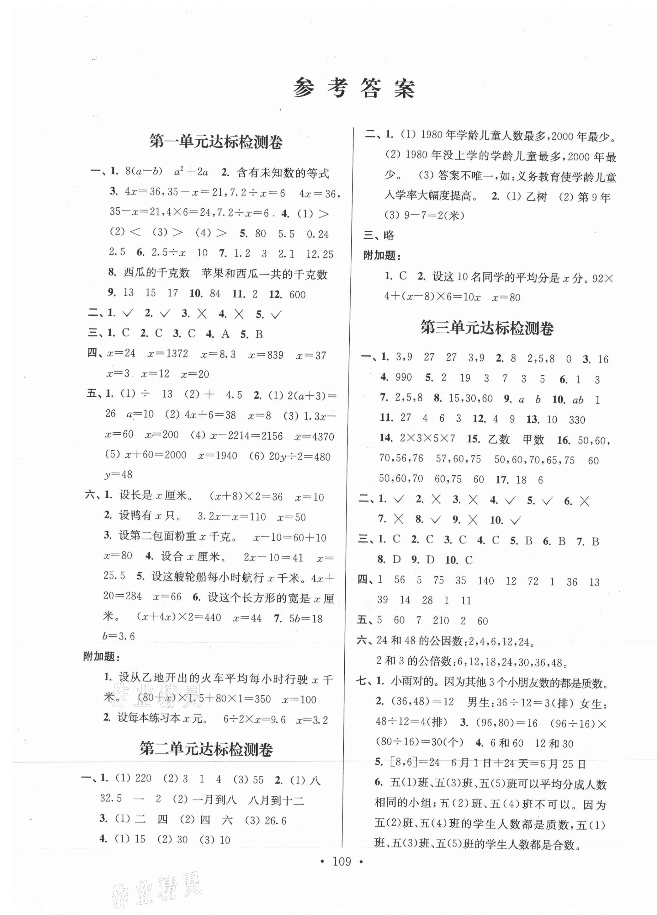 2021年江蘇好卷五年級(jí)數(shù)學(xué)下冊(cè)蘇教版 第1頁(yè)