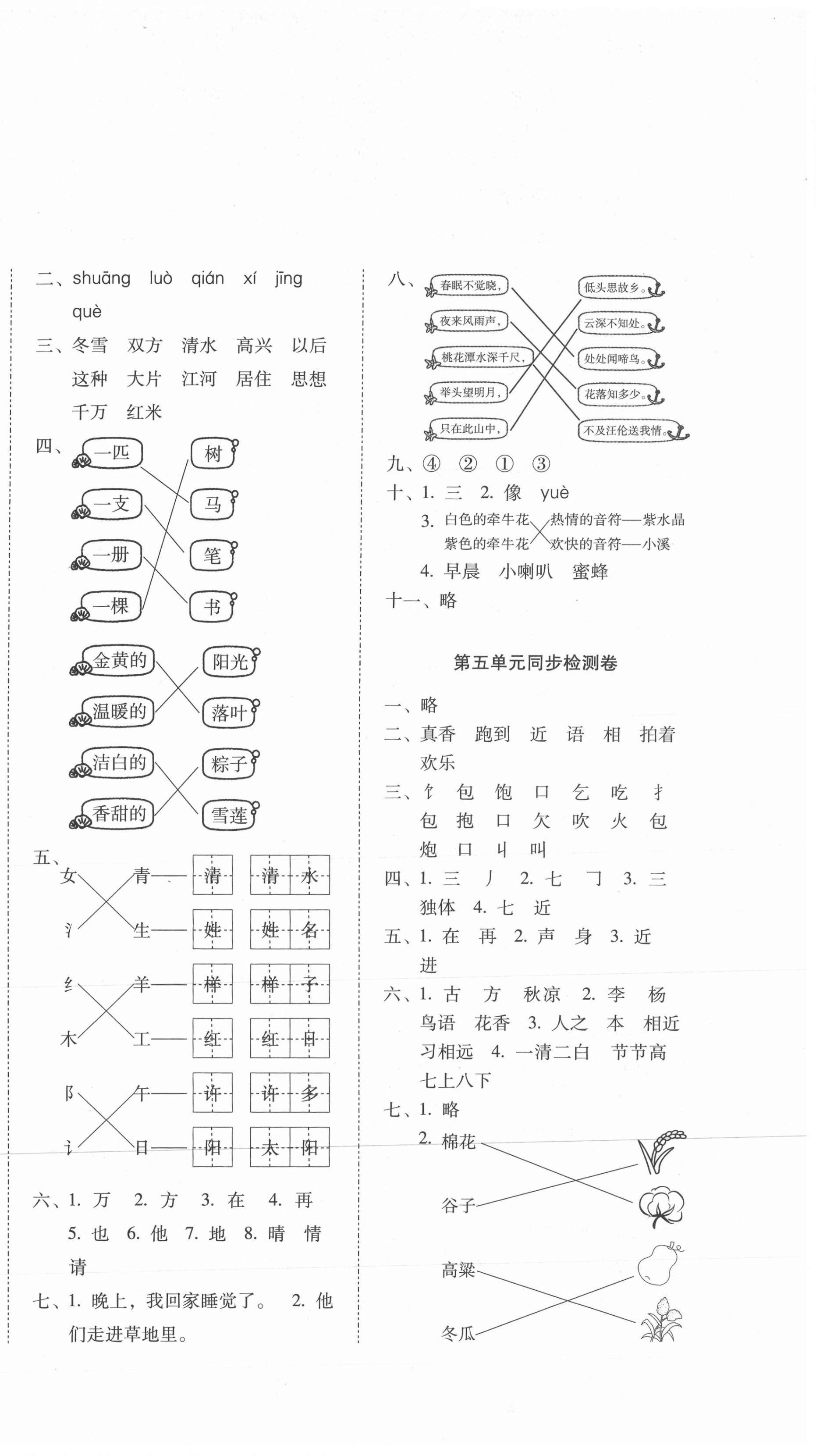 2021年單元目標(biāo)檢測(cè)云南師大附小密卷一年級(jí)語文下冊(cè)人教版 第2頁