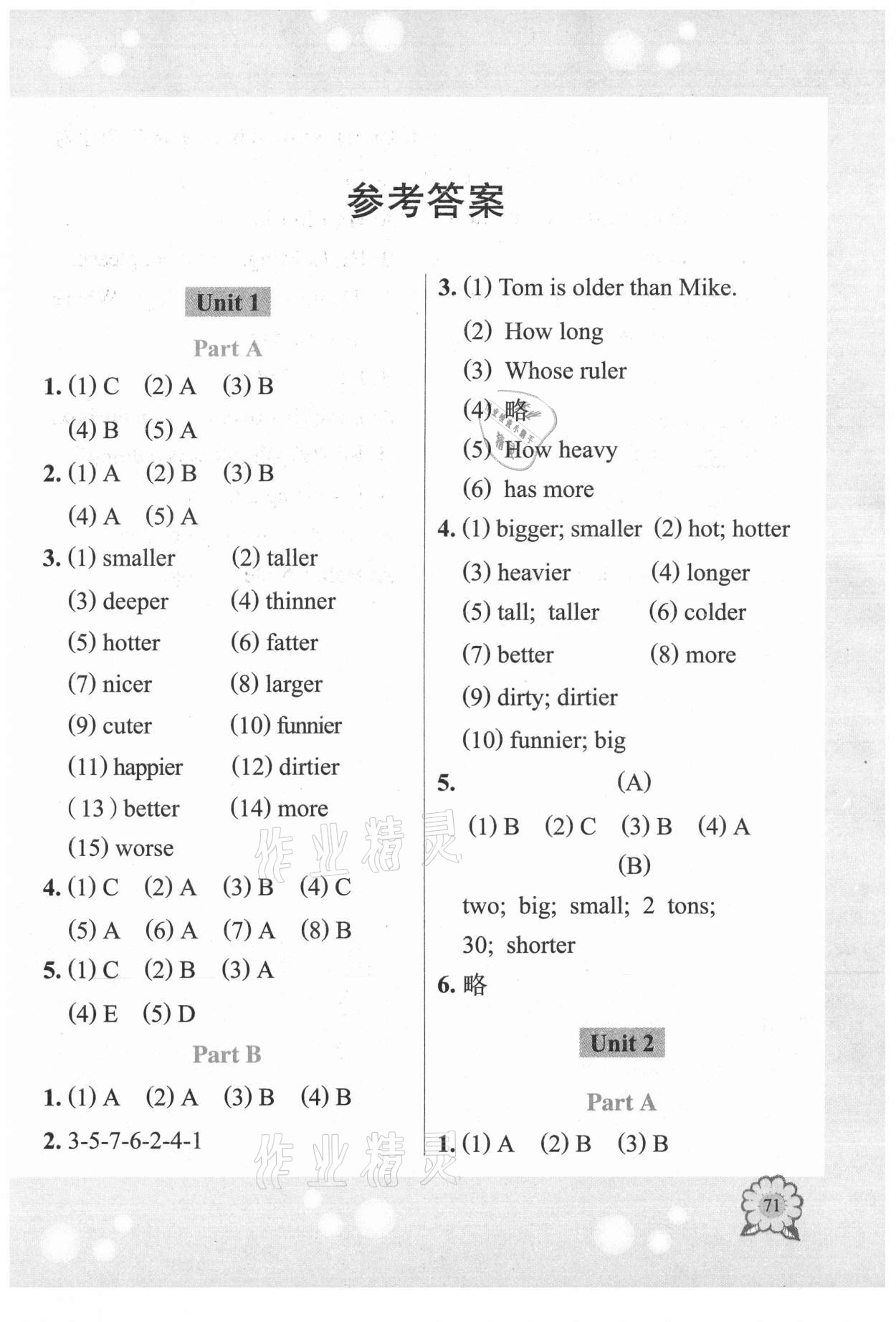 2021年小學(xué)英語(yǔ)評(píng)價(jià)與測(cè)試六年級(jí)下冊(cè)人教版 參考答案第1頁(yè)